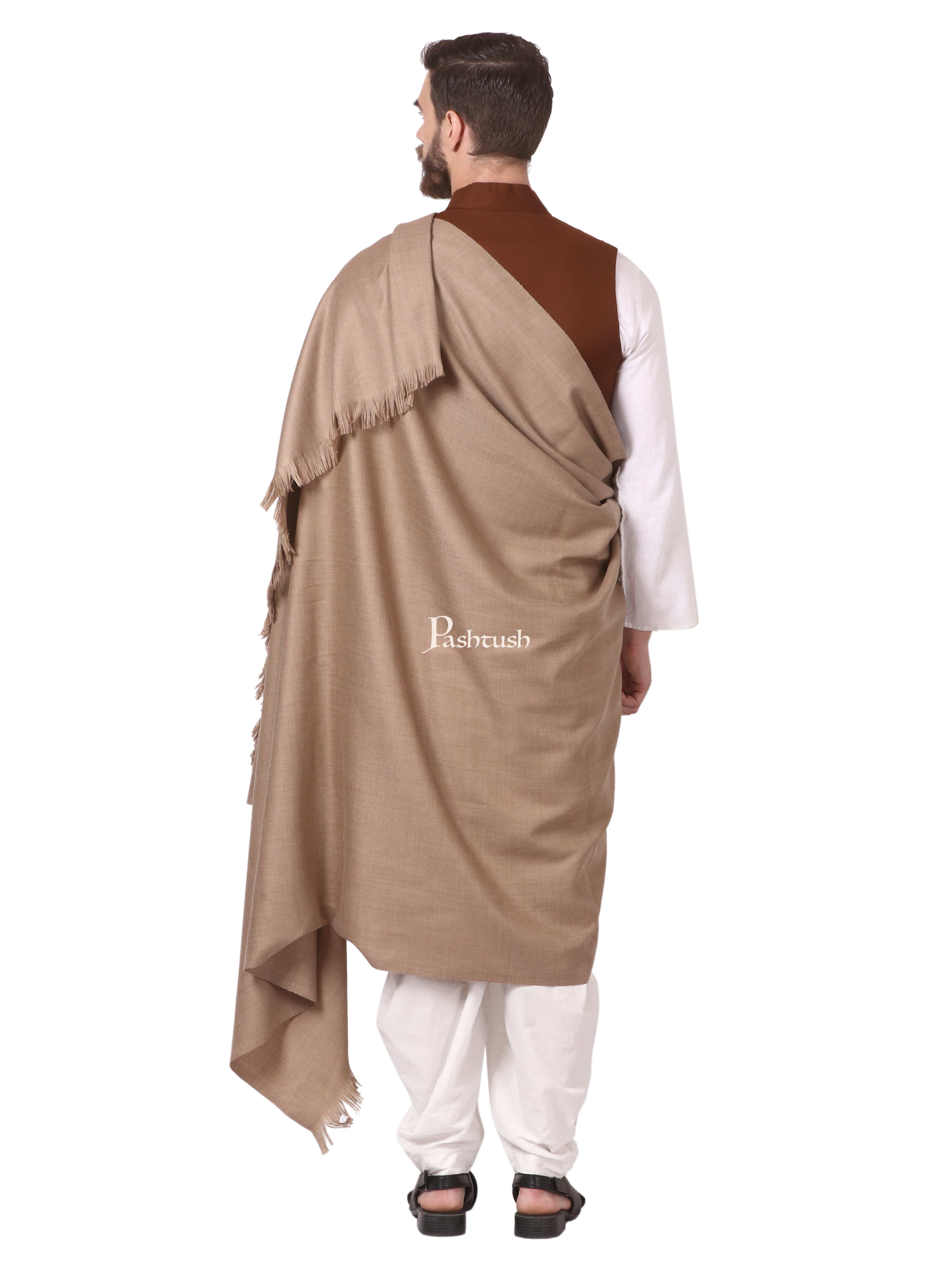 Pashtush Mens 1 Kg Shawl, Taupe - Image 4