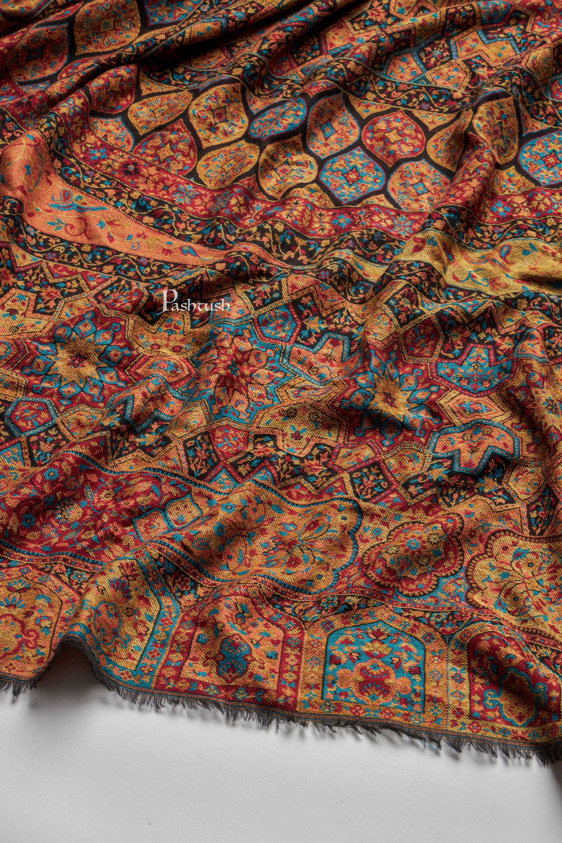 Pashtush Mens Extram Fine Wool Rich Garden Aesthetic Design, Black - Image 2