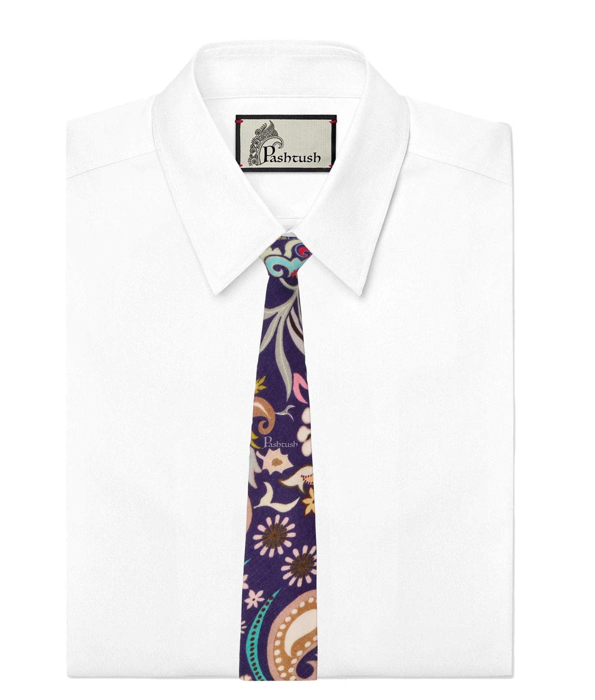 Pashtush mens 100% Pure Wool with Woolmark Certificate tie, Printed design, Multicolour
