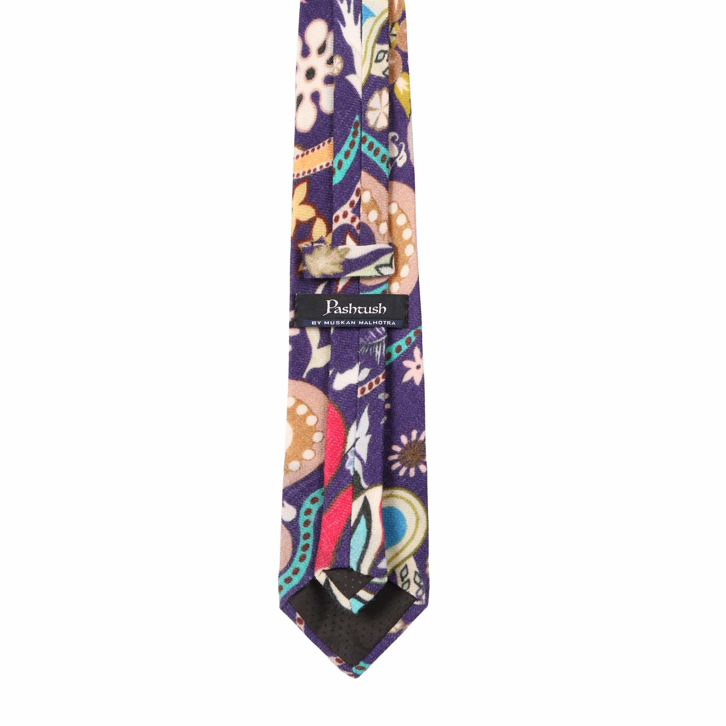 Pashtush mens 100% Pure Wool with Woolmark Certificate tie, Printed design, Multicolour - Image 2