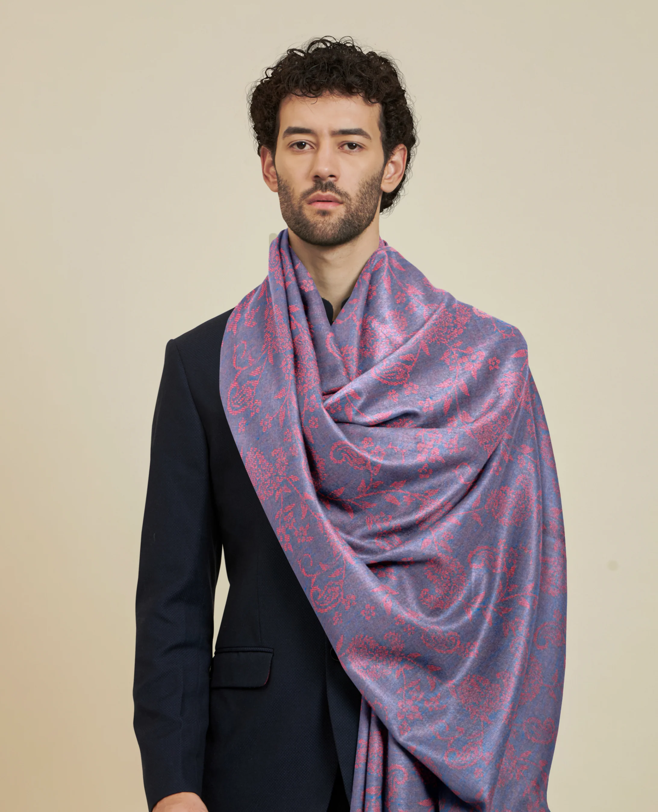 Pashtush Mens Bamboo Scarf, Woven Paisley Soft And Natural, Multicolour - Image 2