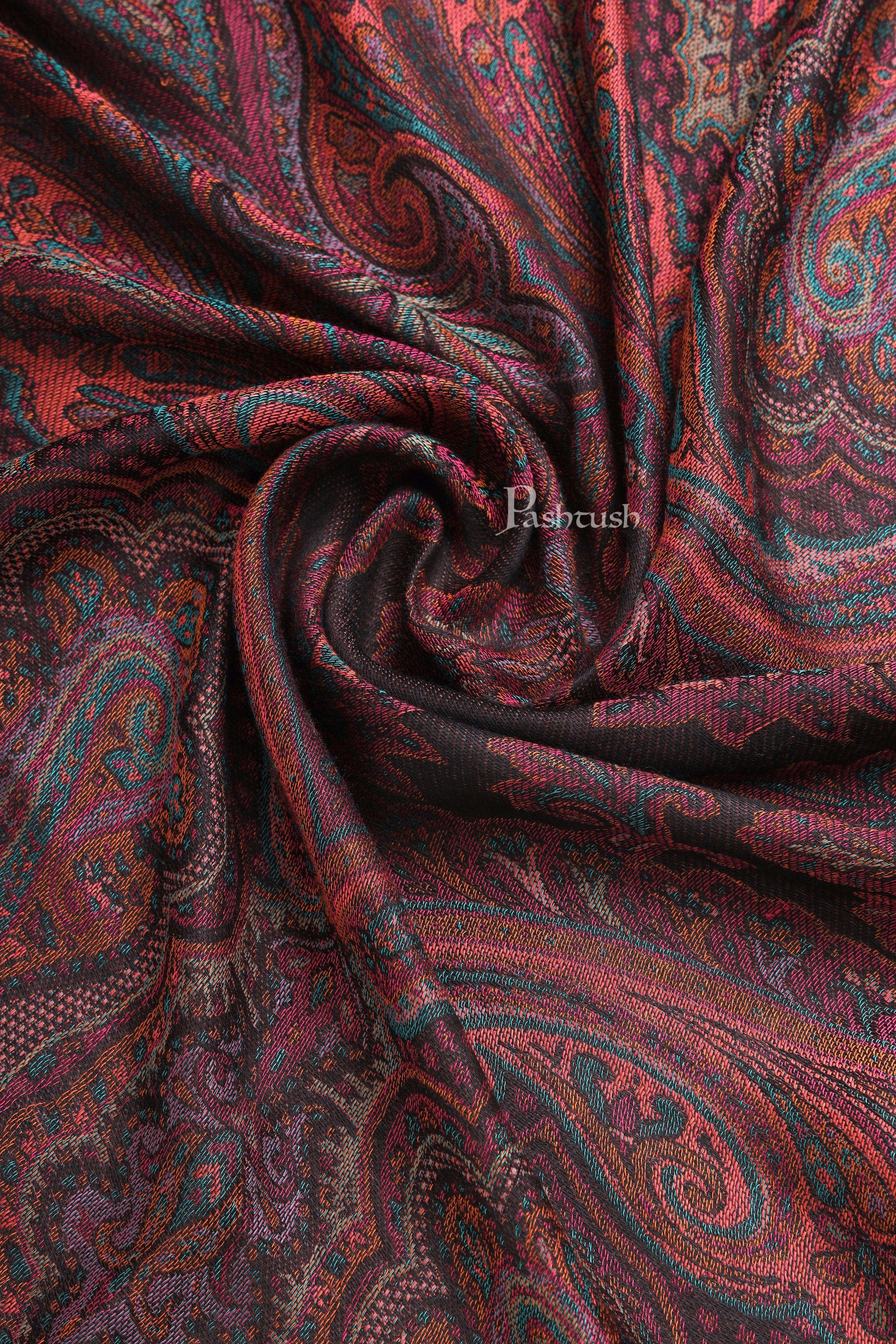 Pashtush Mens Bamboo Stole, Antique Woven Design Design, Multicolour - Image 6