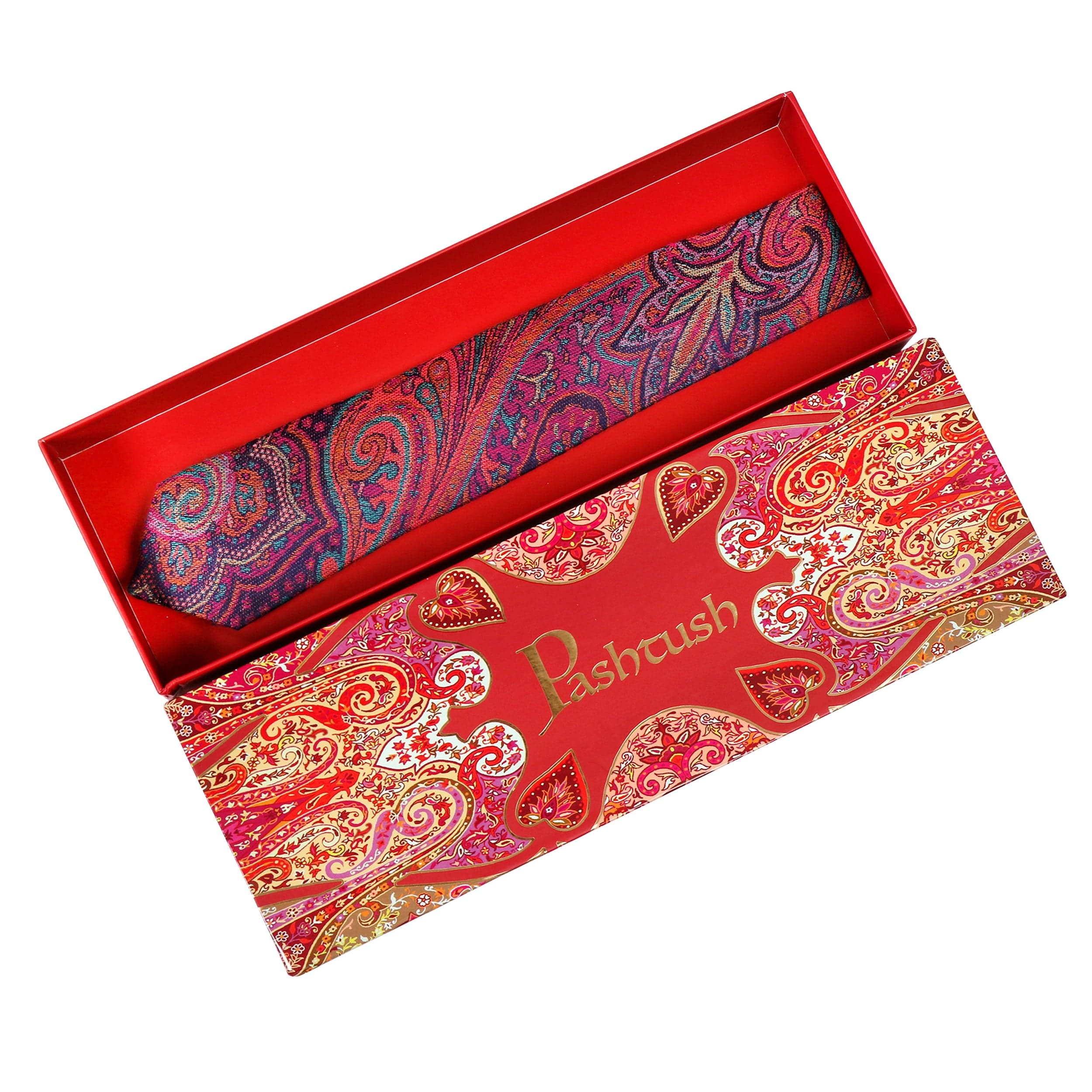 Pashtush mens Bamboo tie, Jacquard design, Multicolour - Image 7