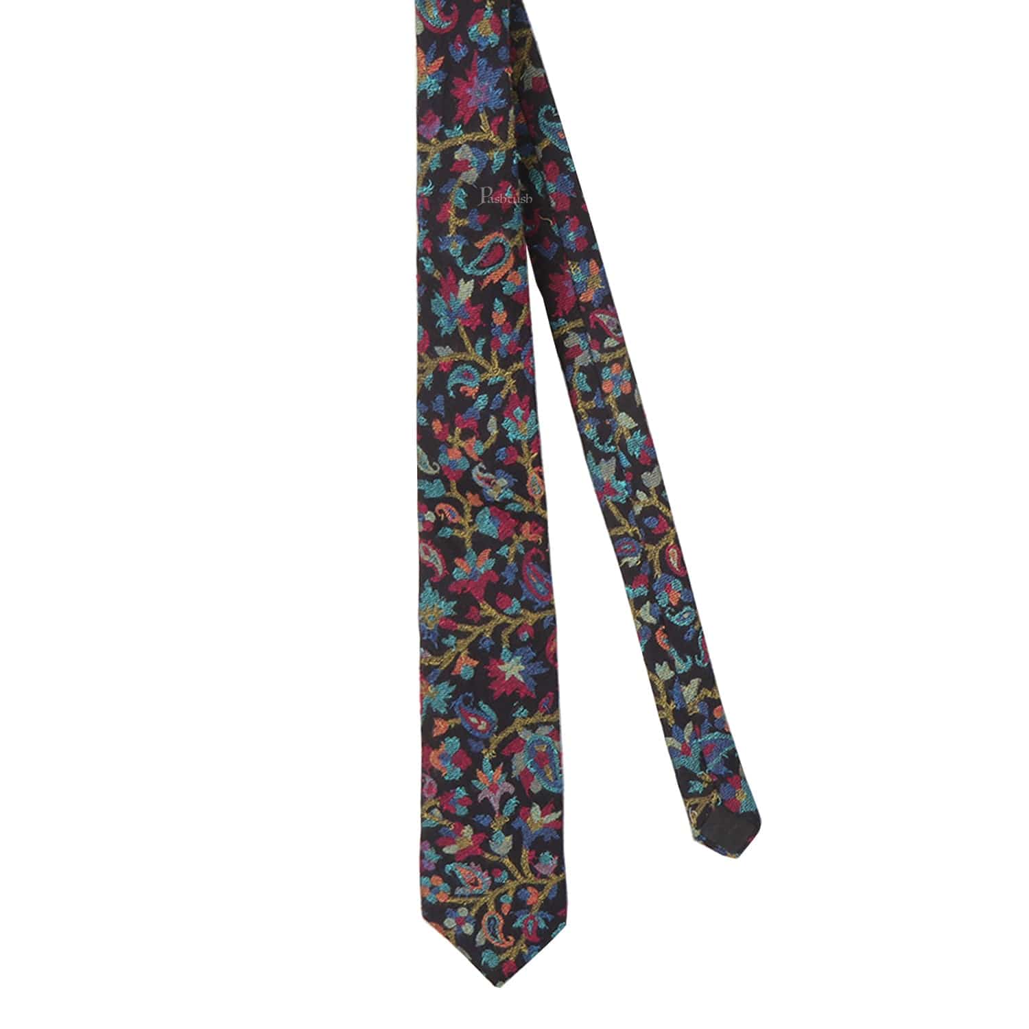 Pashtush mens Bamboo tie, Jacquard Woven design, Multicolour - Image 3