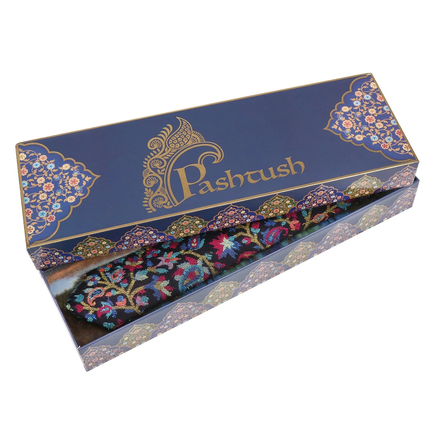 Pashtush mens Bamboo tie, Jacquard Woven design, Multicolour - Image 5