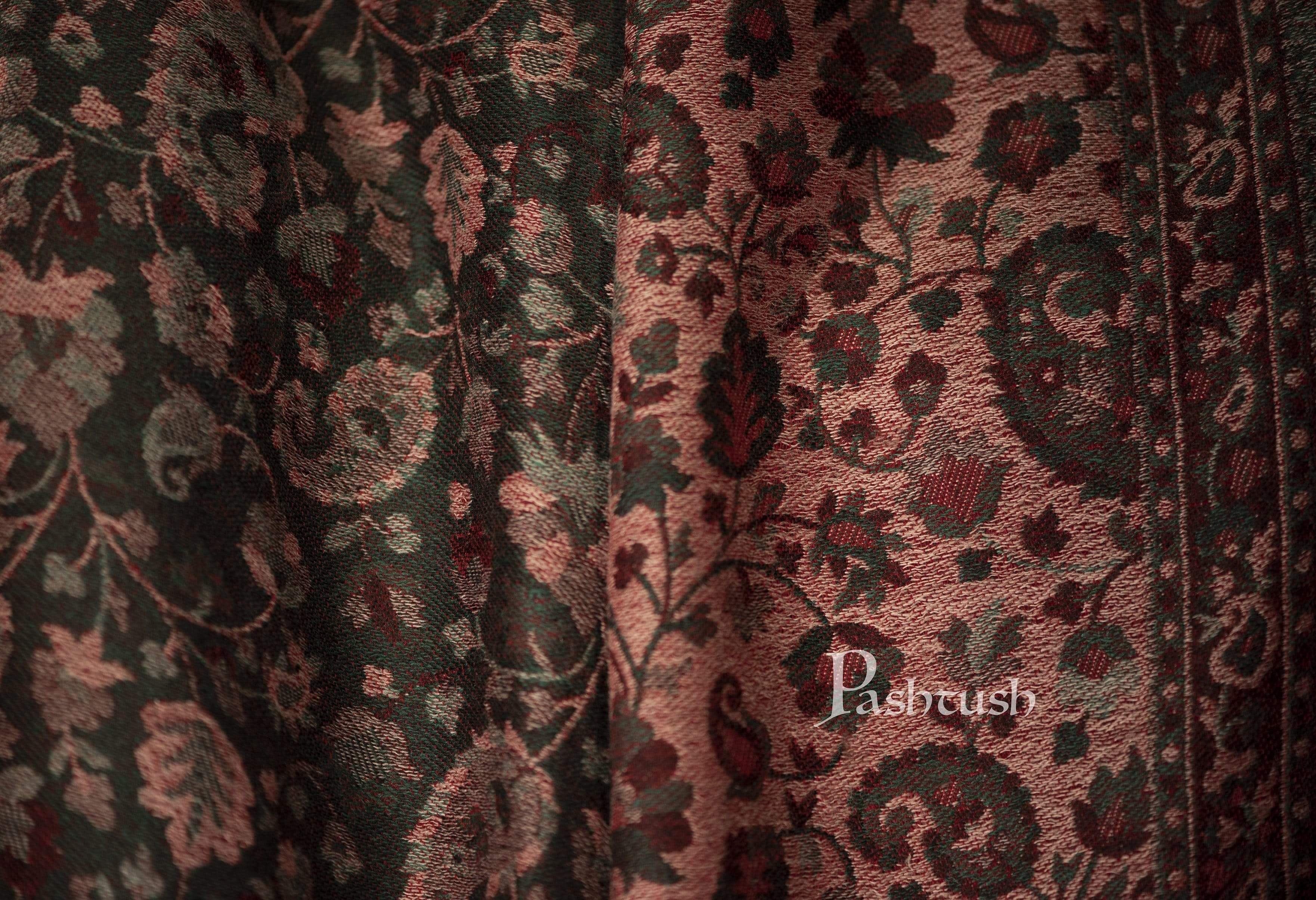Pashtush Mens Cashmere Wool Scarf, Reversible Weave, Twin Coloured Paisley Weave - Image 4