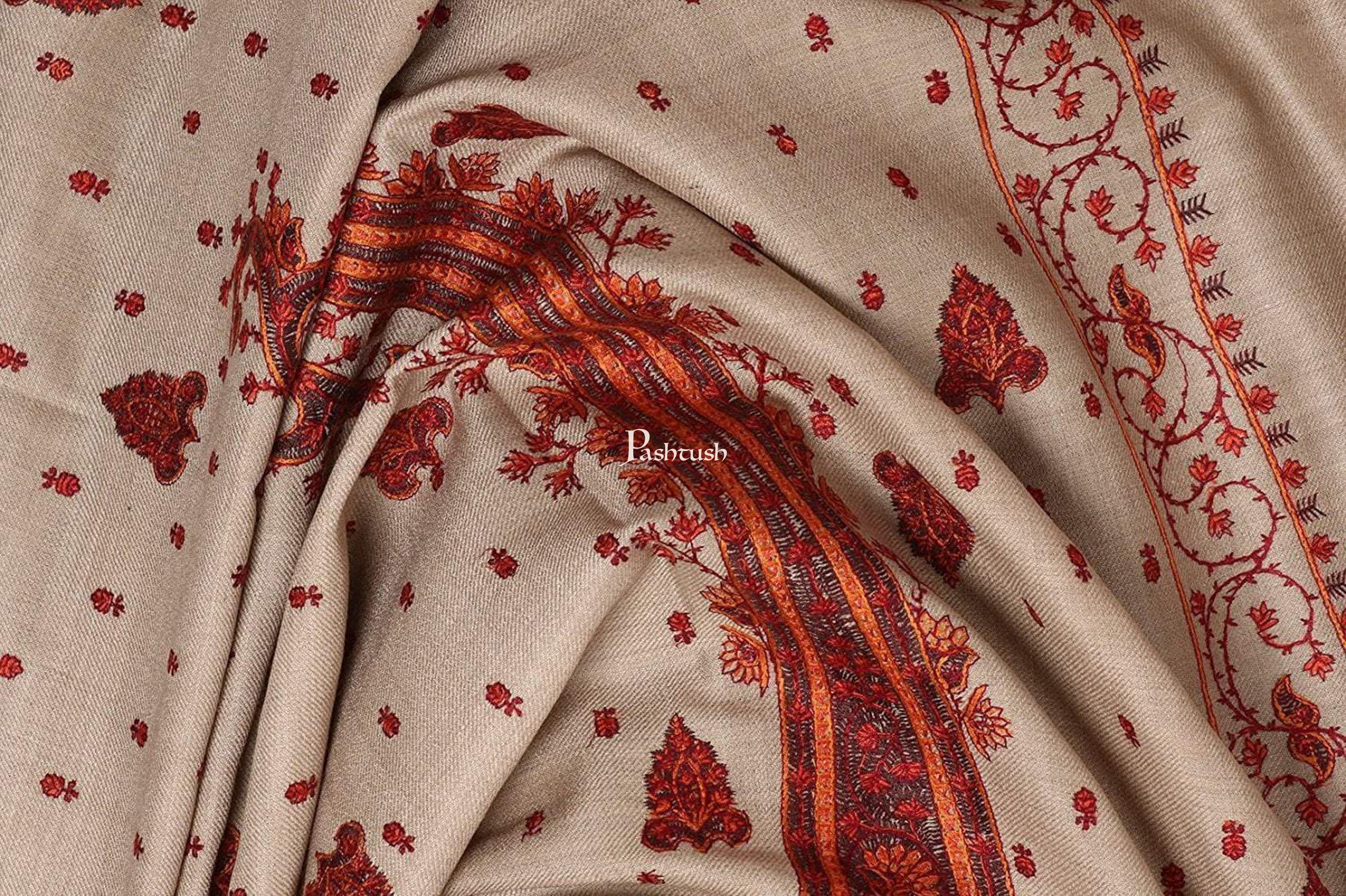 Pashtush Mens Embroidery Shawl, Gents Shawls, Handmade Embroidery - Image 5