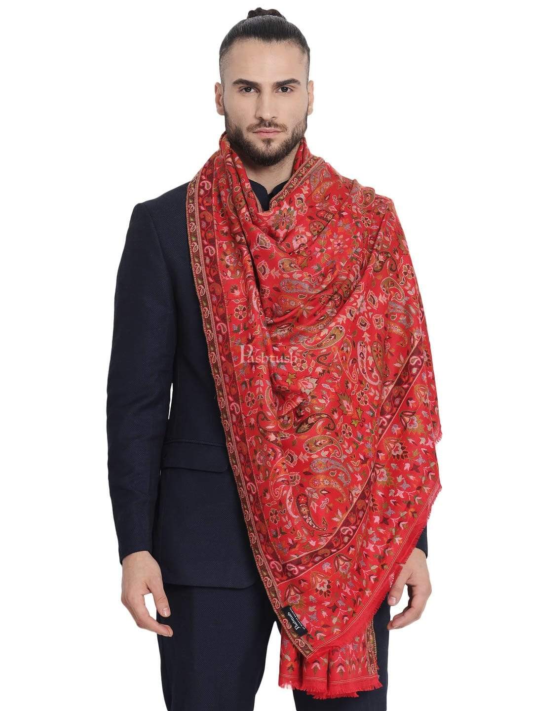 Pashtush Mens Ethnic Stole, Faux Pashmina, Soft And Warm, Multi Coloured - Image 5