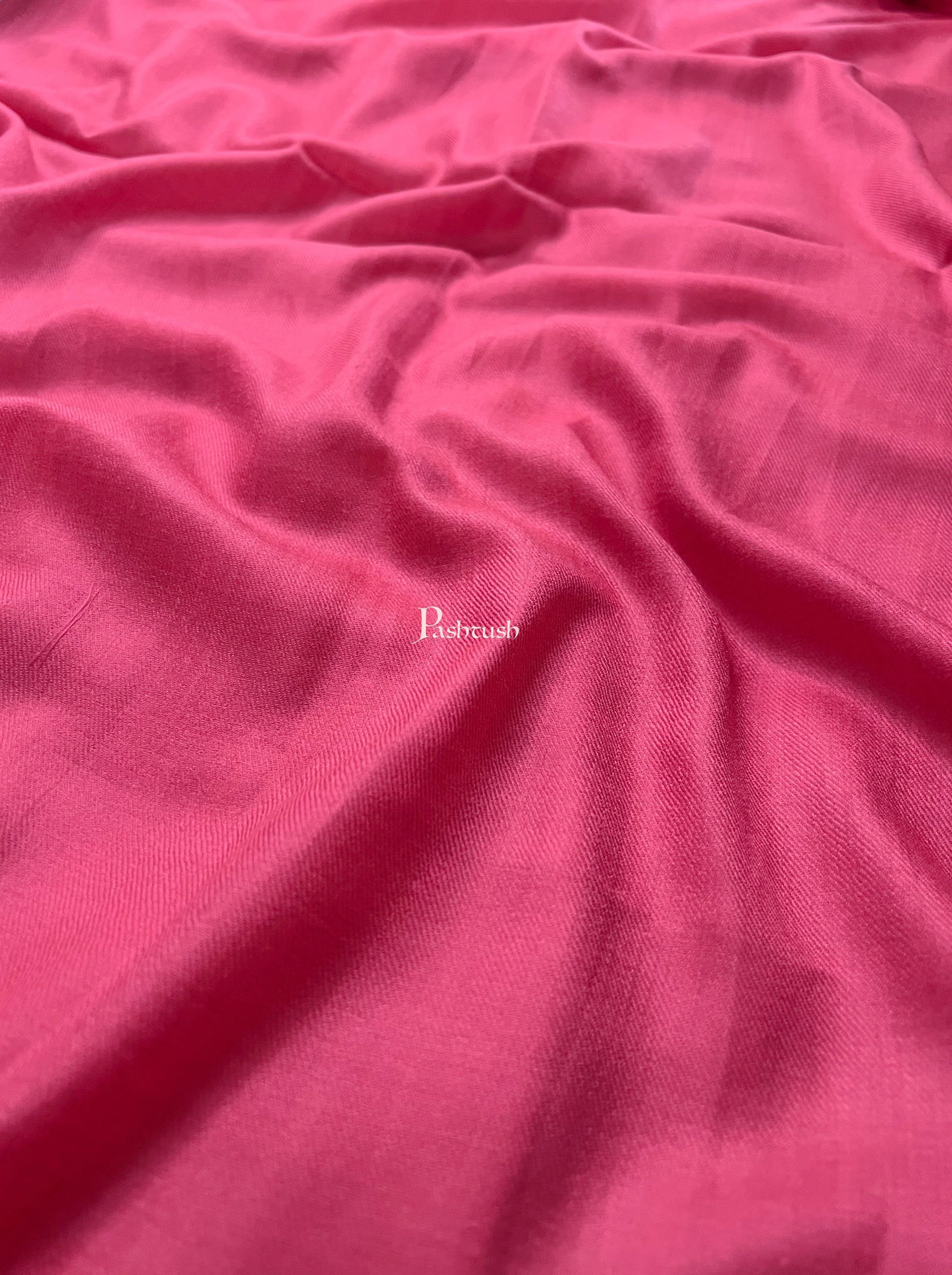 Pashtush Mens Extra Fine Wool Stole, Solid Design, Pink