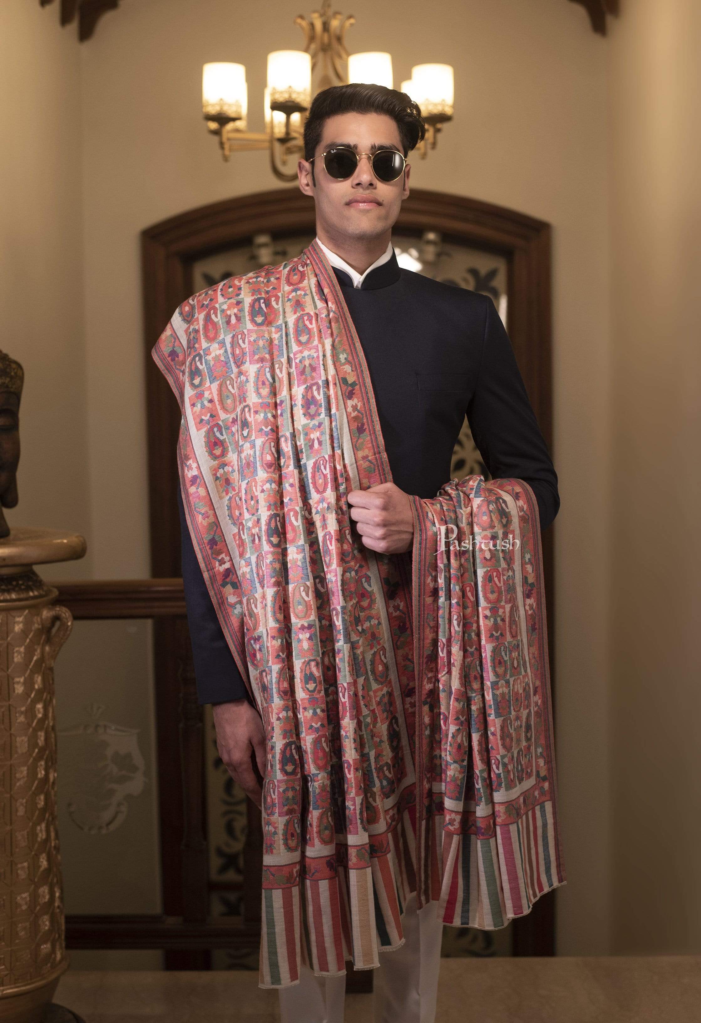 Pashtush Mens Extra Fine Wool Shawl Full Size - Image 2