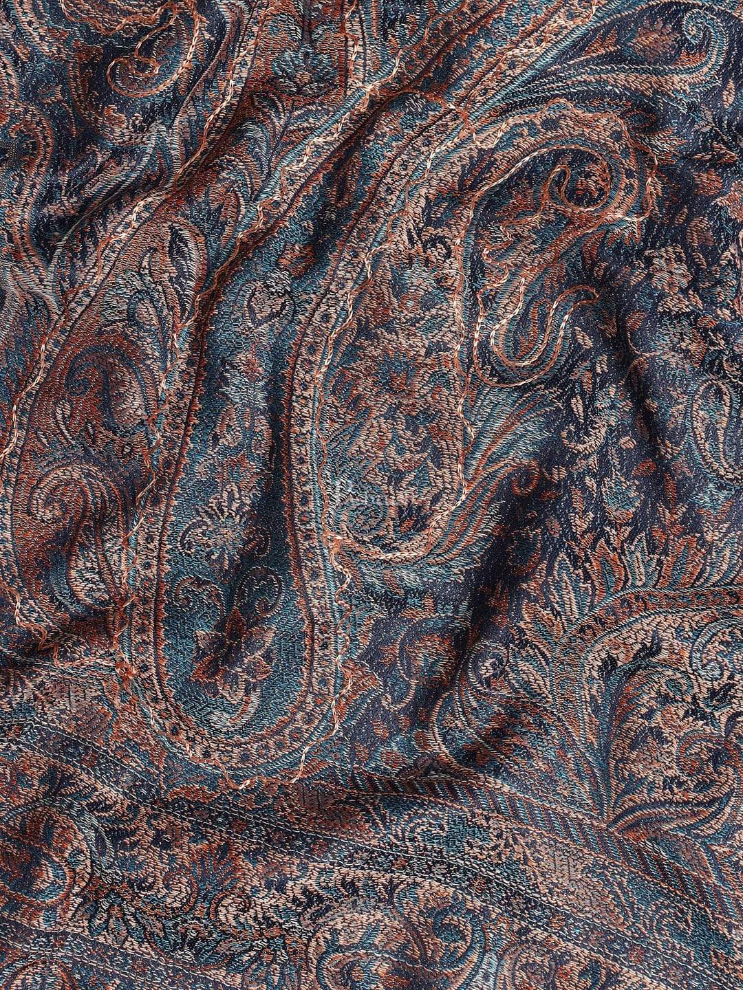 Pashtush Mens Fine Soft Ethnic Stole Navy Blue - Image 3
