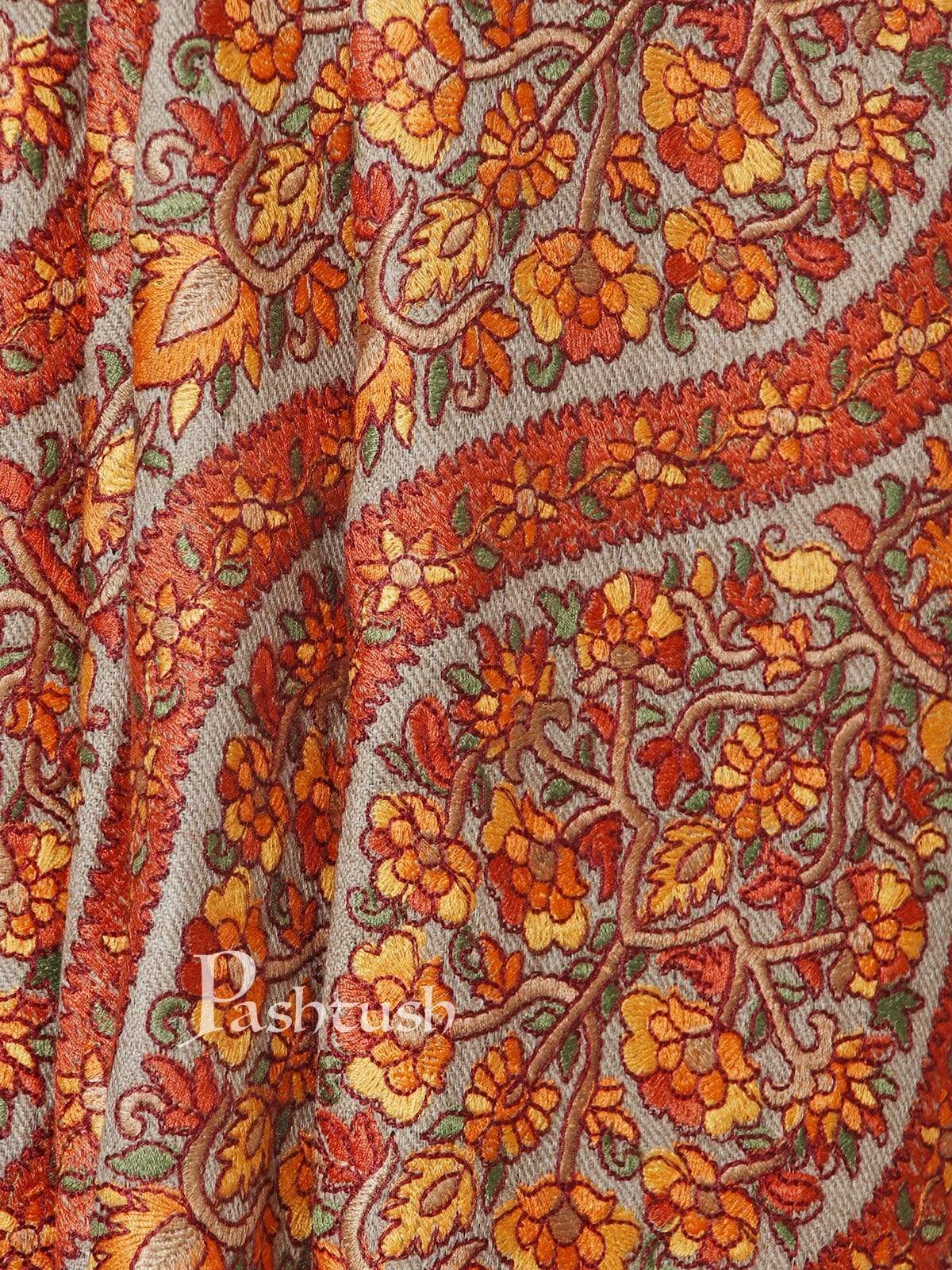 Pashtush Mens Fine Wool , Fineembroidery Stole - Image 6