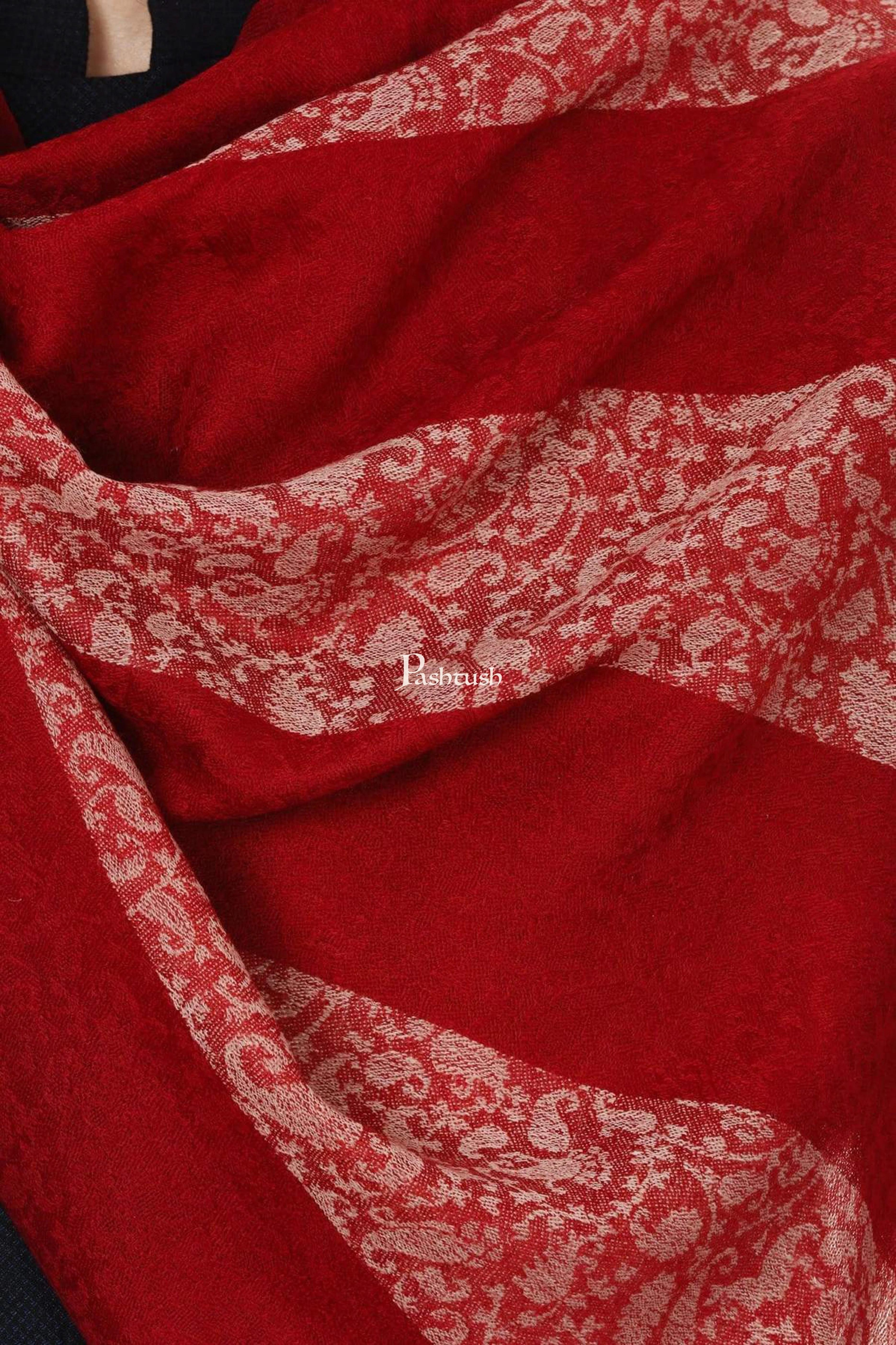 Pashtush Mens Fine Wool Reversible Muffler, Soft And Warm ,Maroon - Image 2