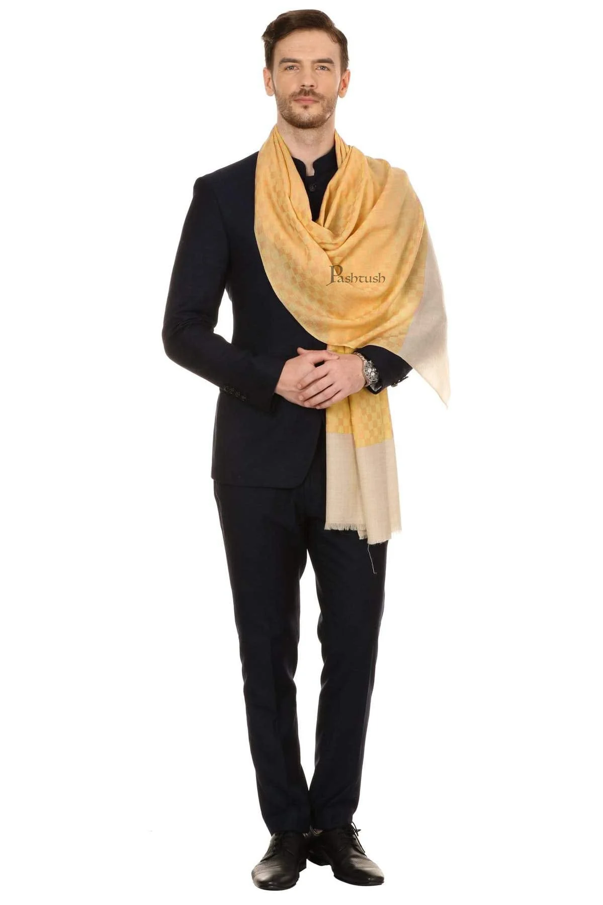 Pashtush Mens Fine Wool Reversible Muffler, Soft And Warm - Image 3