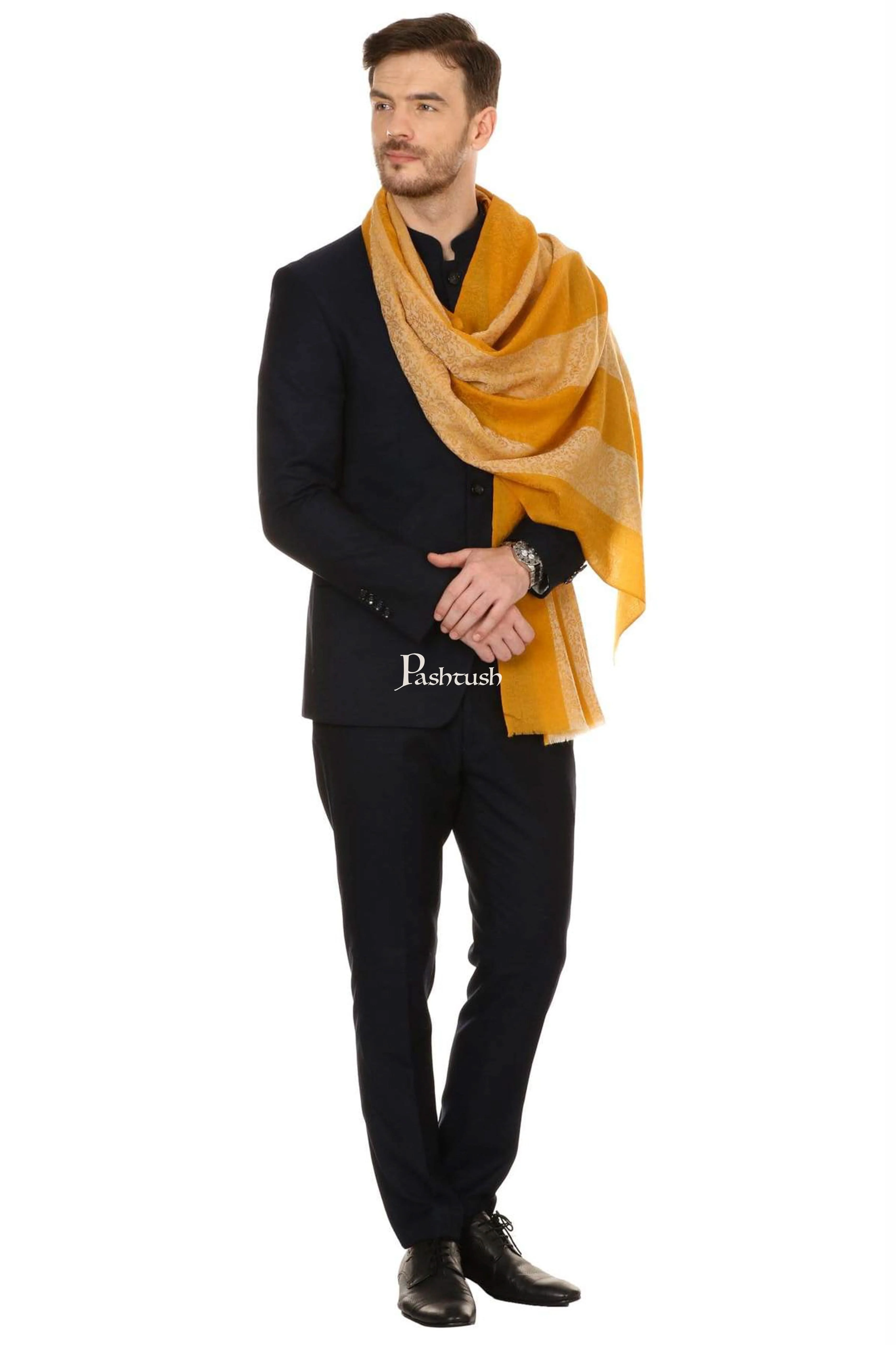 Pashtush Mens Fine Wool Reversible Muffler, Soft And Warm - Tuscan Sun - Image 4
