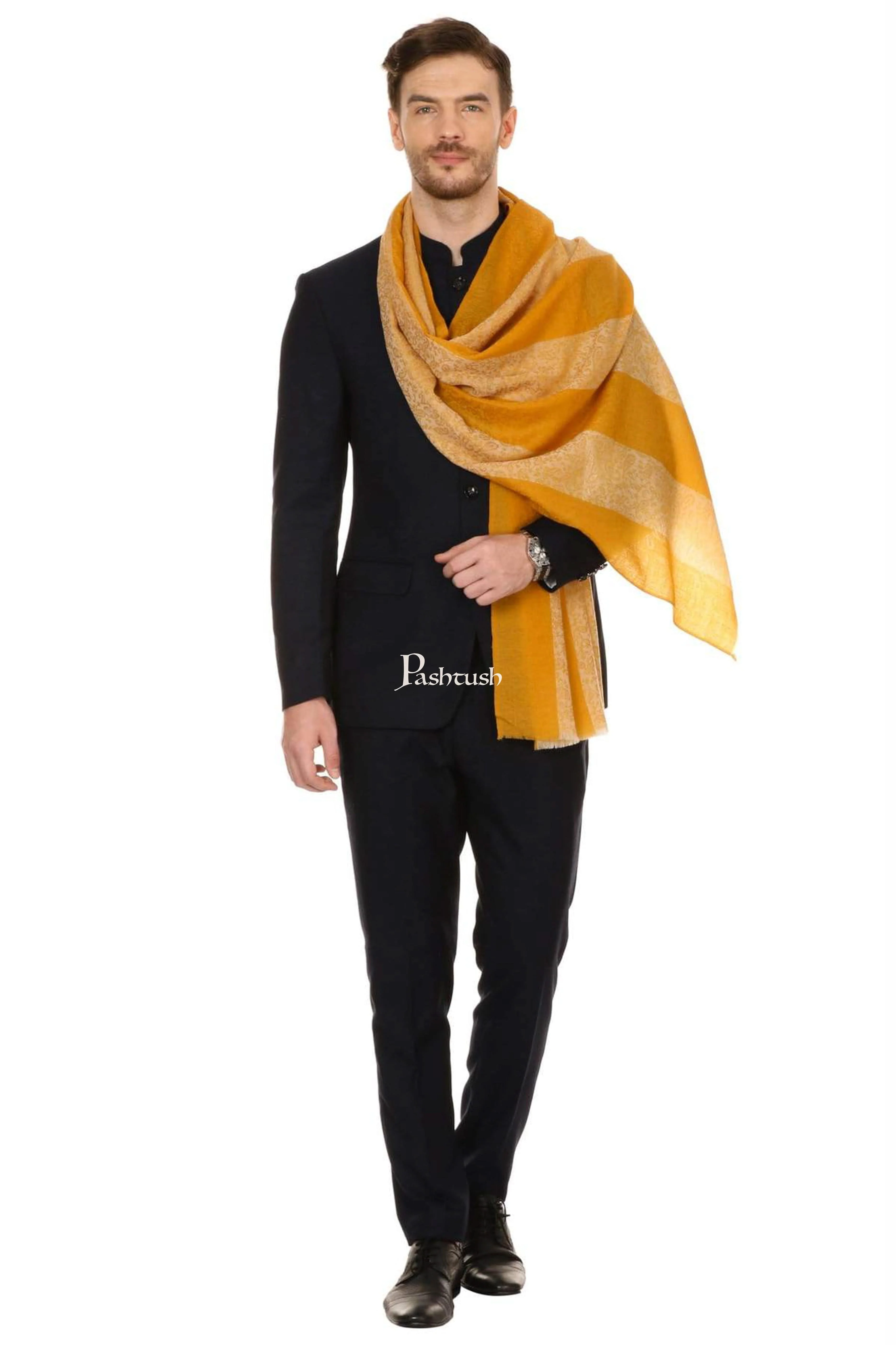 Pashtush Mens Fine Wool Reversible Muffler, Soft And Warm - Tuscan Sun - Image 5