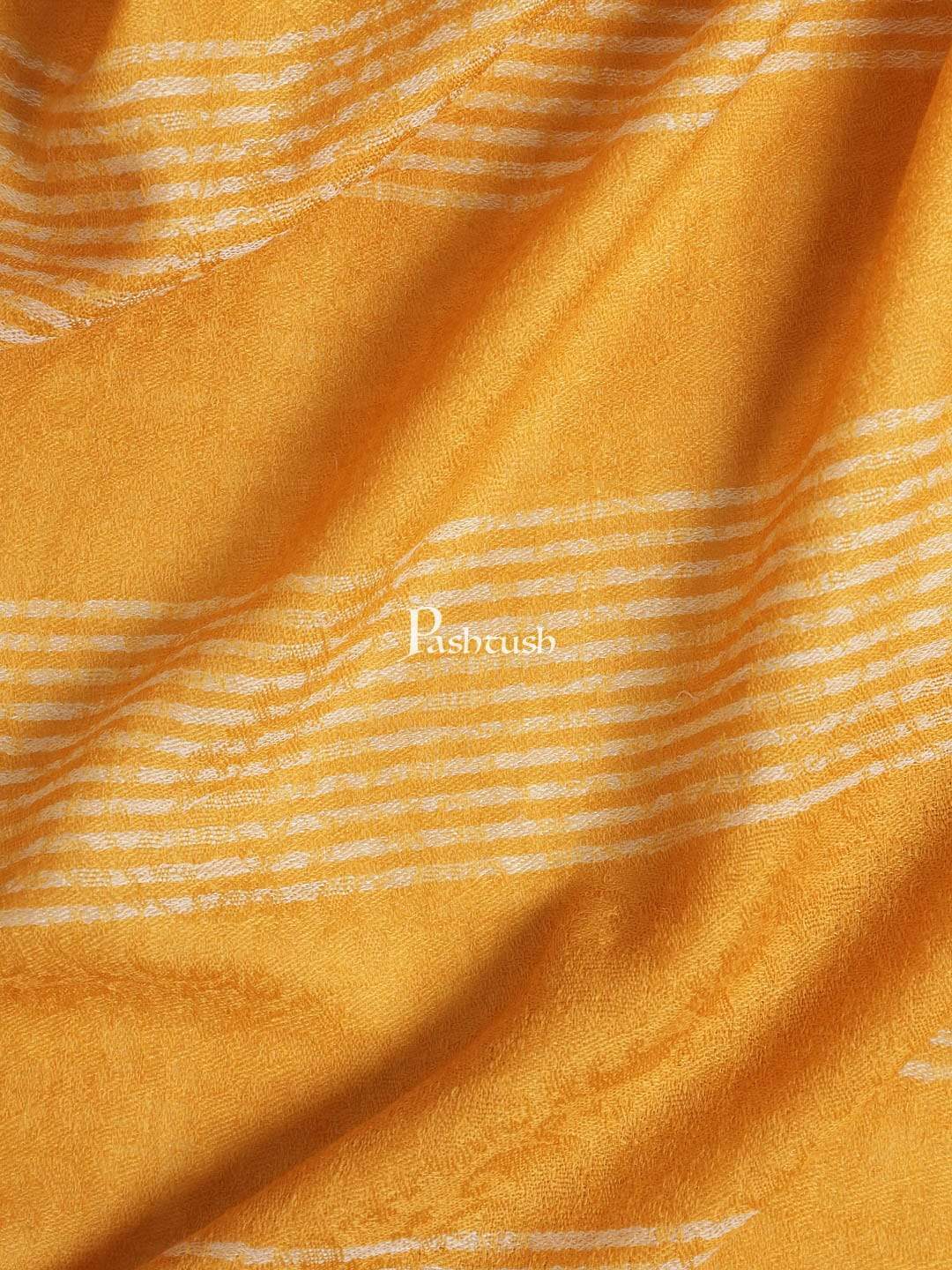 Pashtush Mens Fine Wool Striped Muffler, Soft And Warm Stole Scarf, Yellow - Image 2