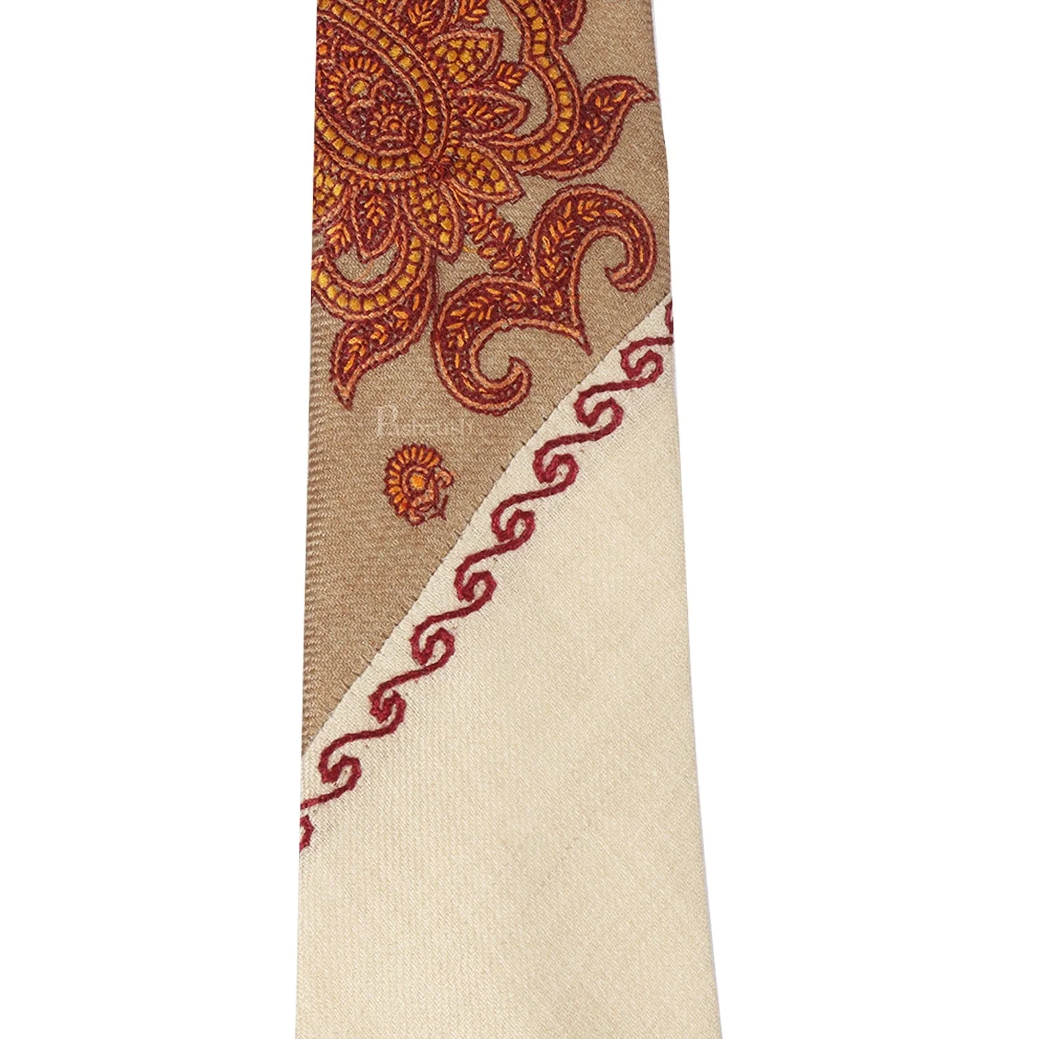 Pashtush mens Fine Wool tie, Embroidered design, Multicolour - Image 2