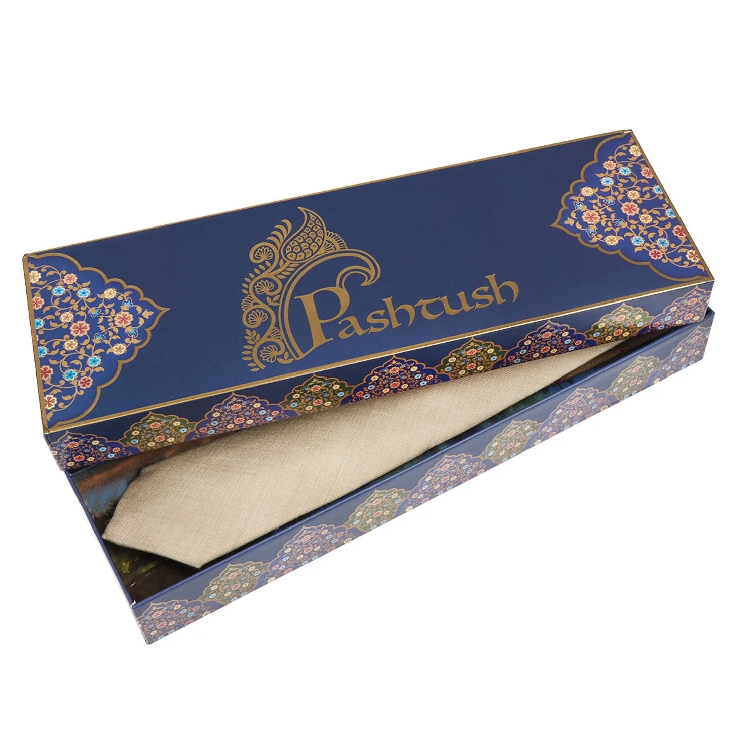 Pashtush mens Fine Wool tie, Embroidered design, Multicolour - Image 4