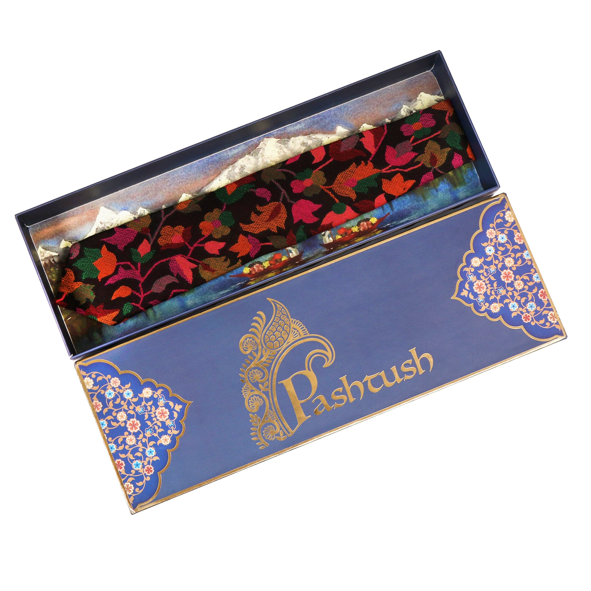 Pashtush mens Fine Wool tie, Jacquard design, Multicolour - Image 4