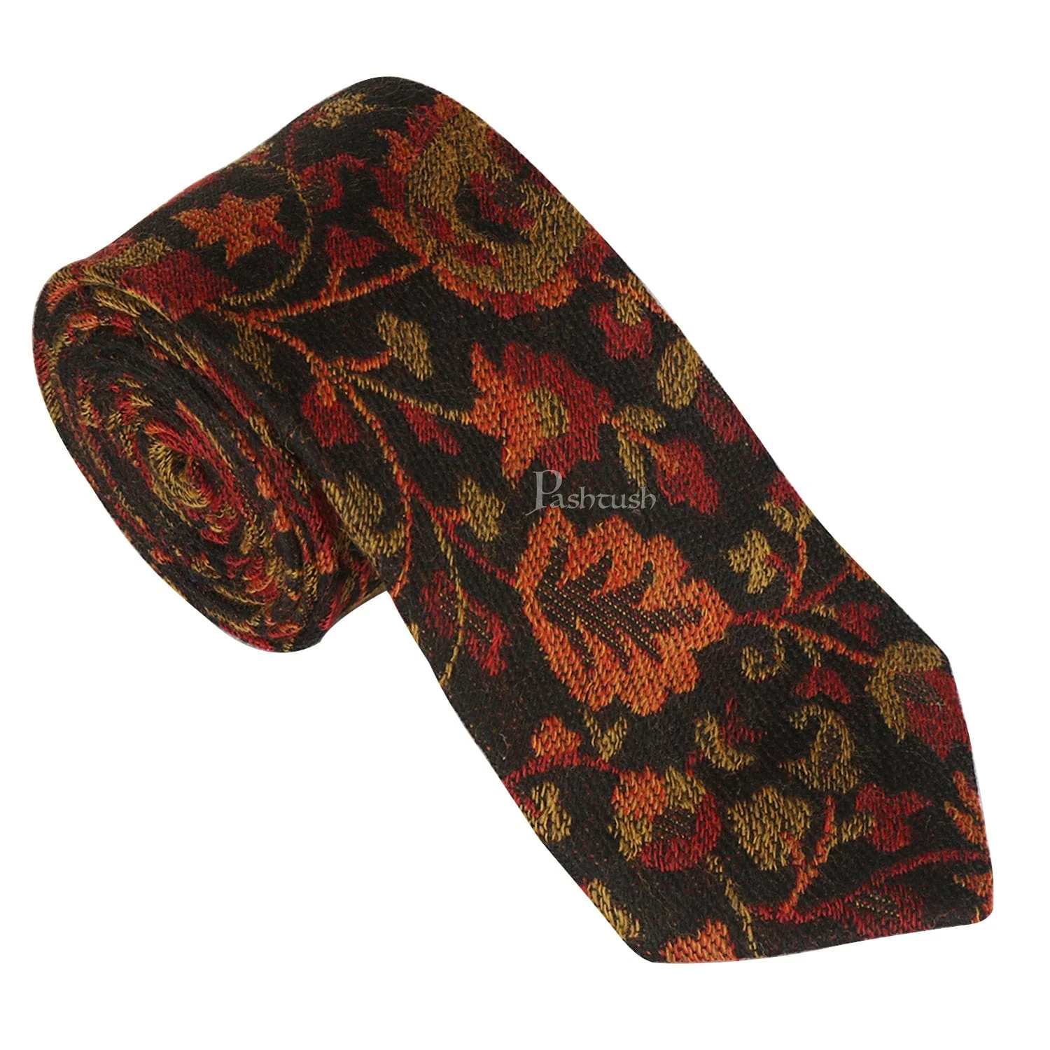 Pashtush mens Fine Wool tie, Jacquard Woven design, Multicolour