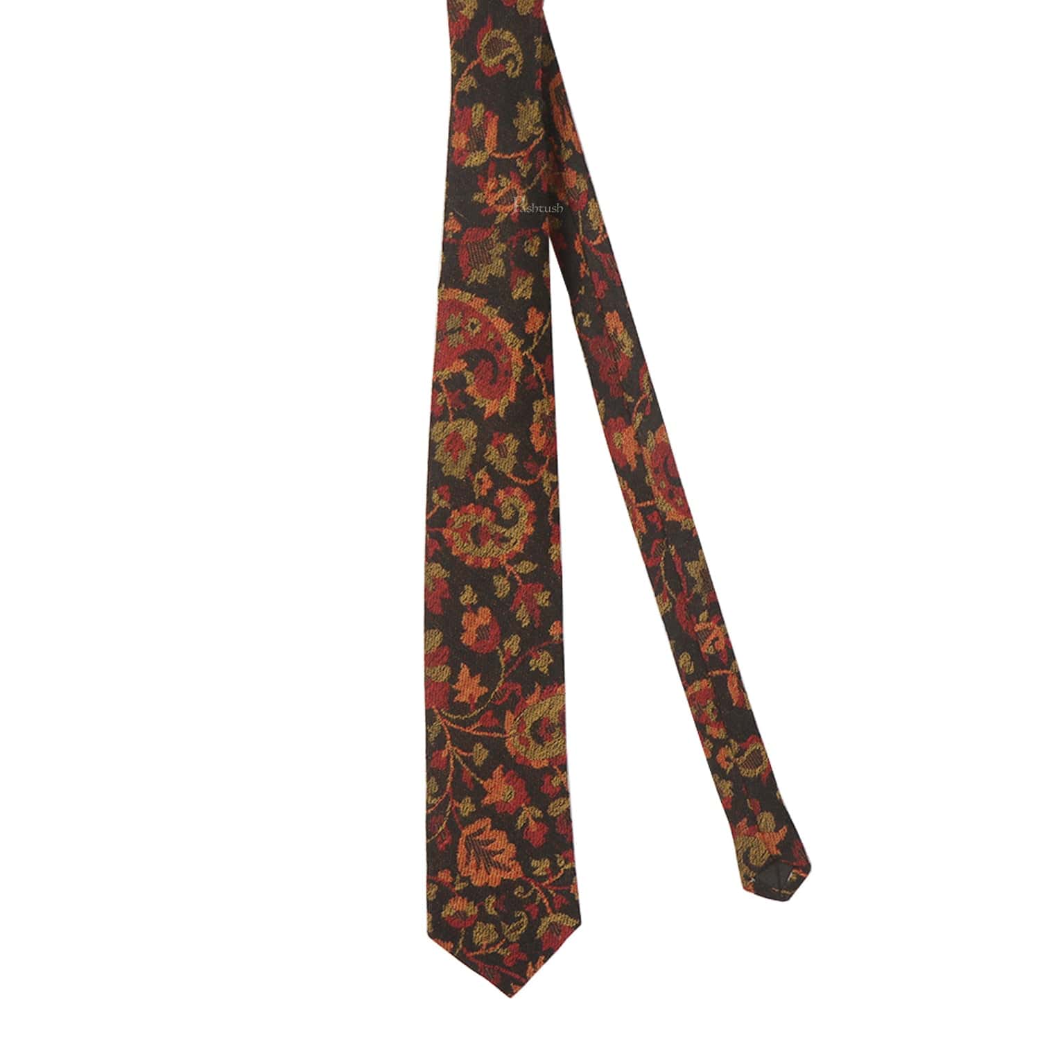 Pashtush mens Fine Wool tie, Jacquard Woven design, Multicolour - Image 5
