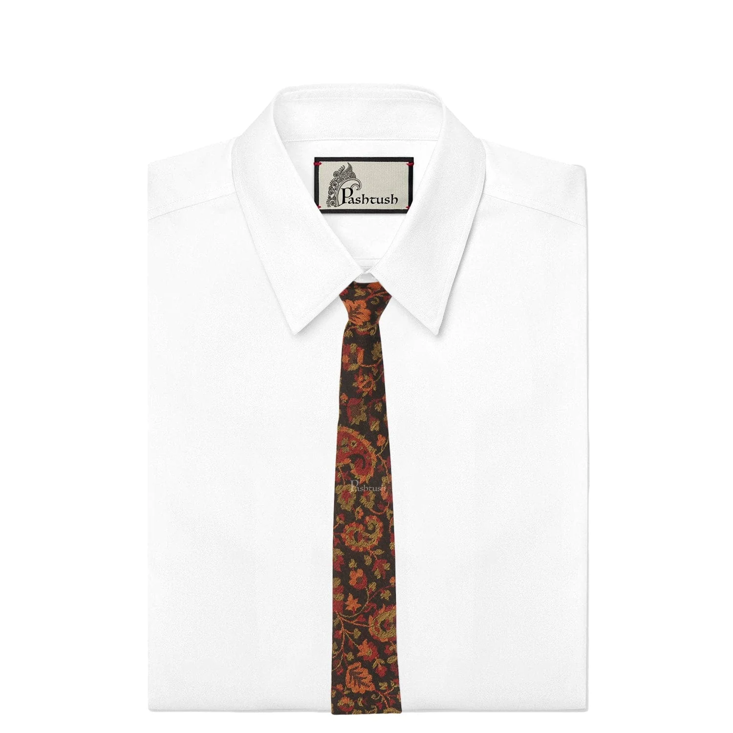 Pashtush mens Fine Wool tie, Jacquard Woven design, Multicolour - Image 6
