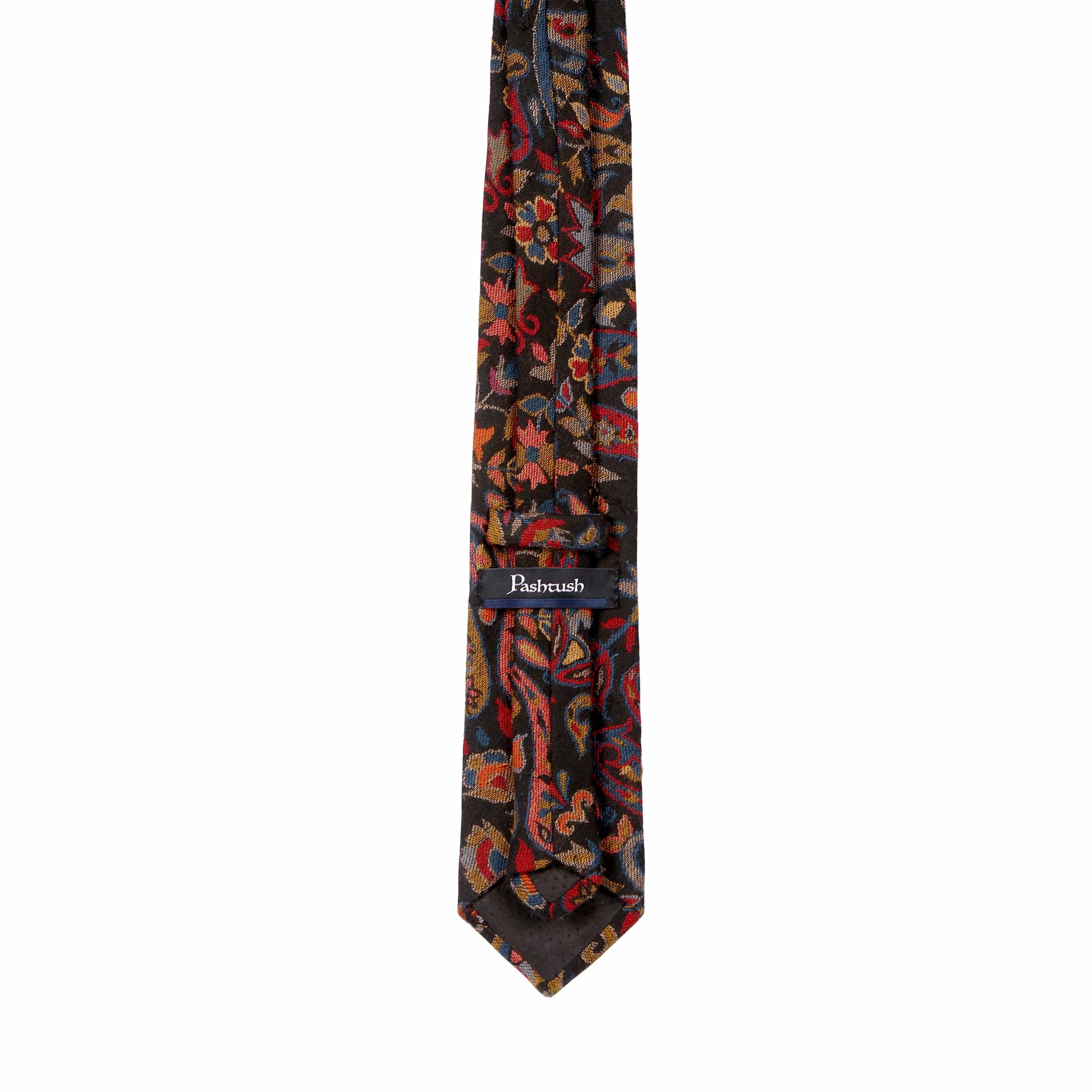 Pashtush mens Fine Wool tie, Jacquard Woven design, Multicolour - Image 7