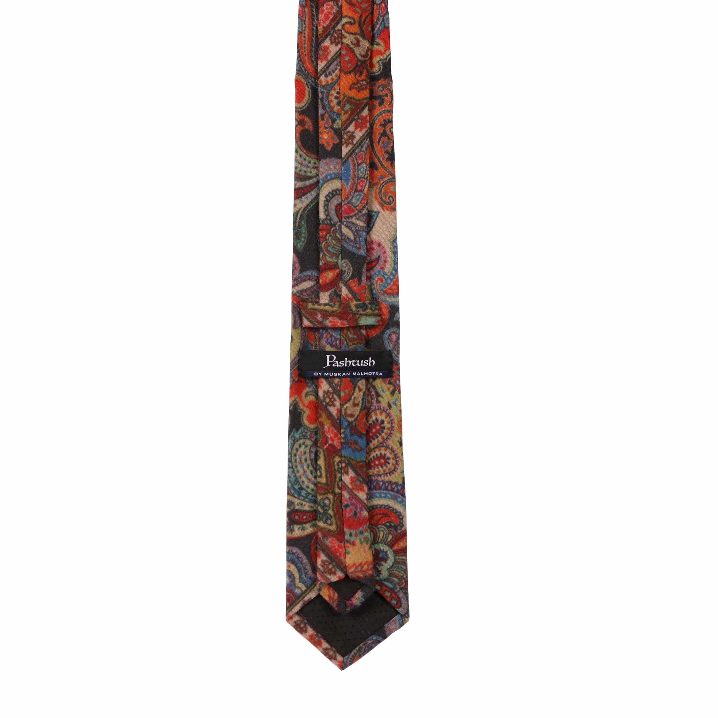Pashtush mens Fine Wool tie, Printed design, Multicolour - Image 3