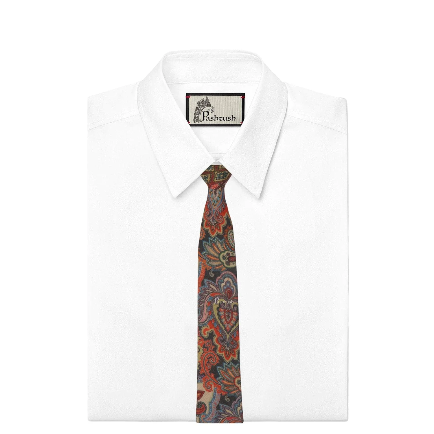 Pashtush mens Fine Wool tie, Printed design, Multicolour - Image 6
