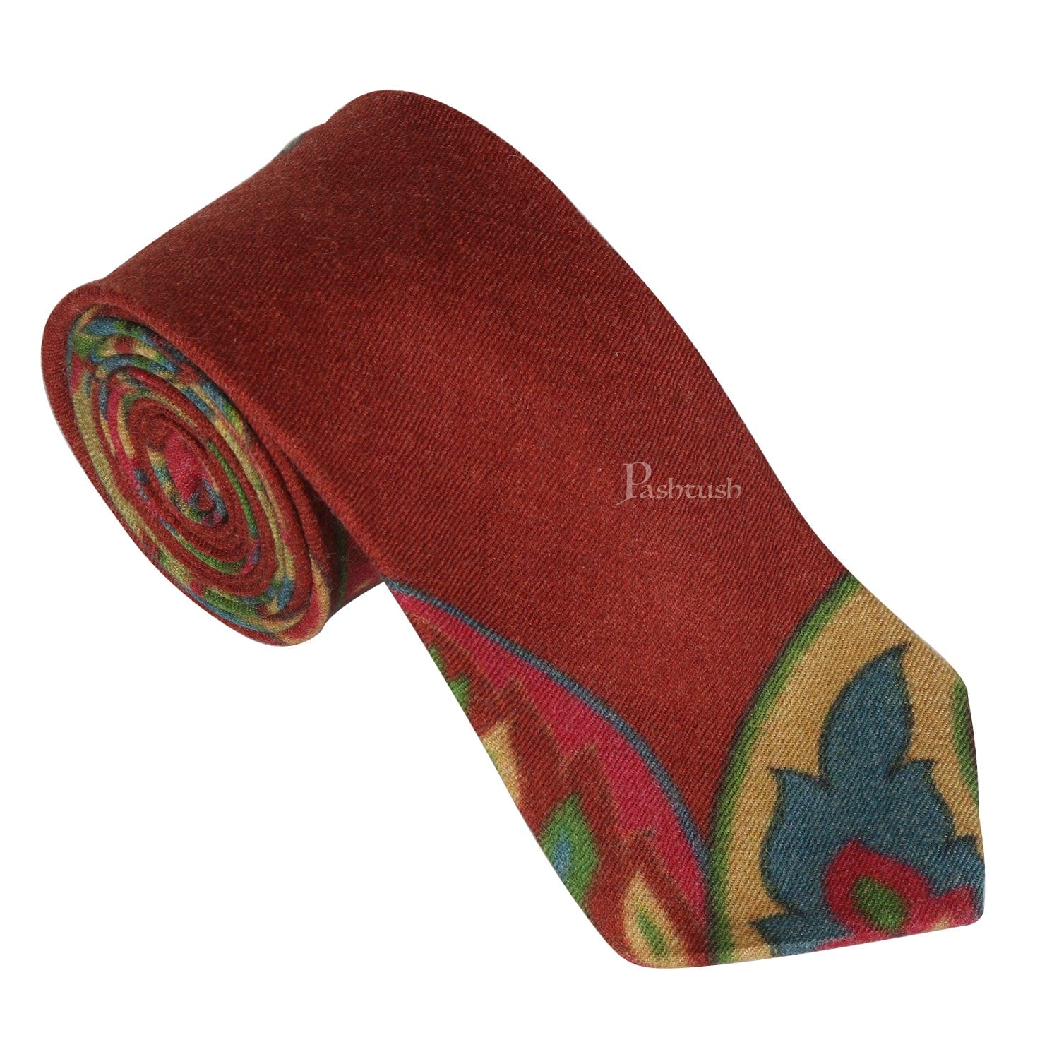 Pashtush mens Fine Wool tie, Printed design, Multicolour - Image 3