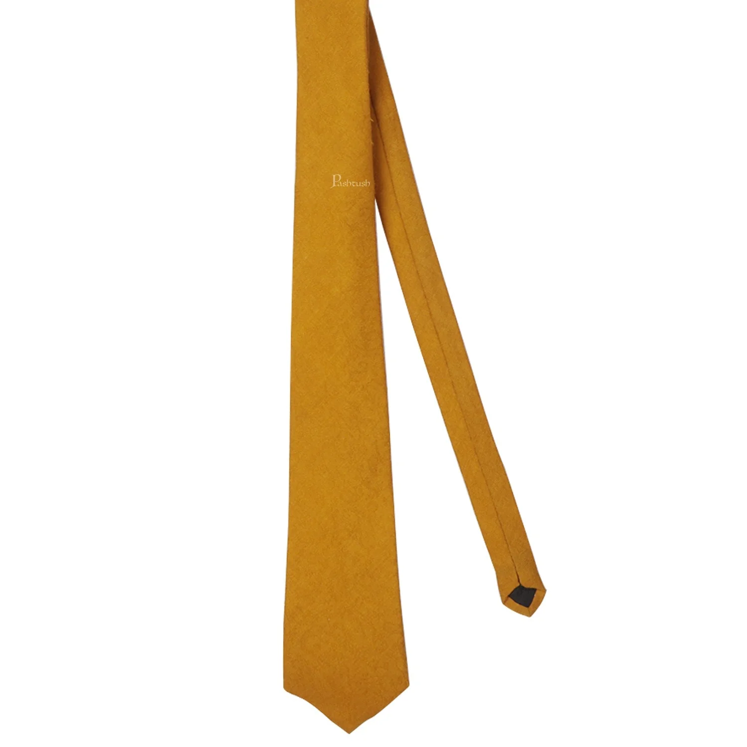Pashtush mens Fine Wool tie, Woven design, Mustard