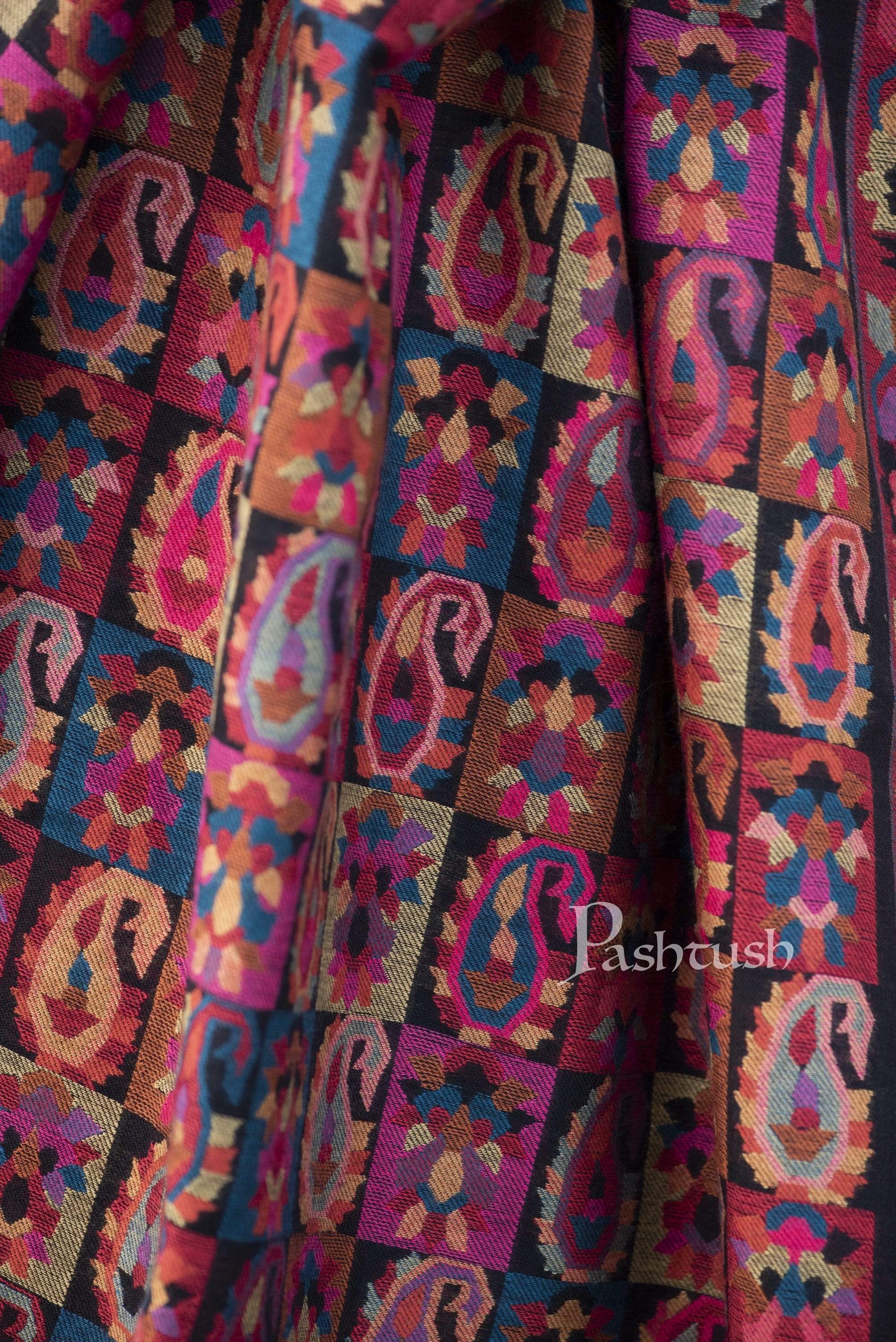 Pashtush Mens Woven Ethnic Shawl, Mens Lohi , Full Size, Fine Soft Wool - Image 7