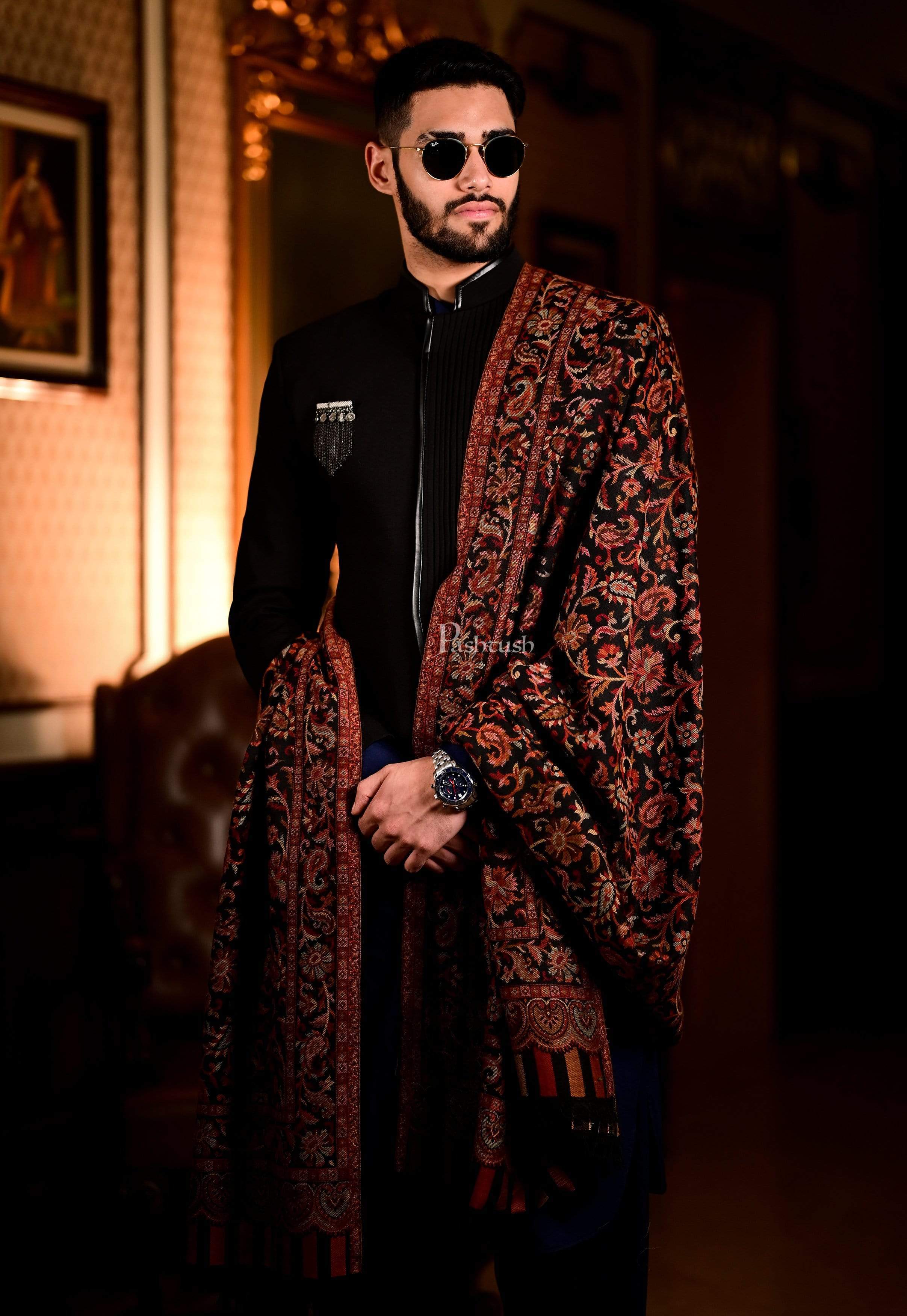 Pashtush Mens Ethnic Shawl, Mens Lohi, Full Size, Fine - Image 4