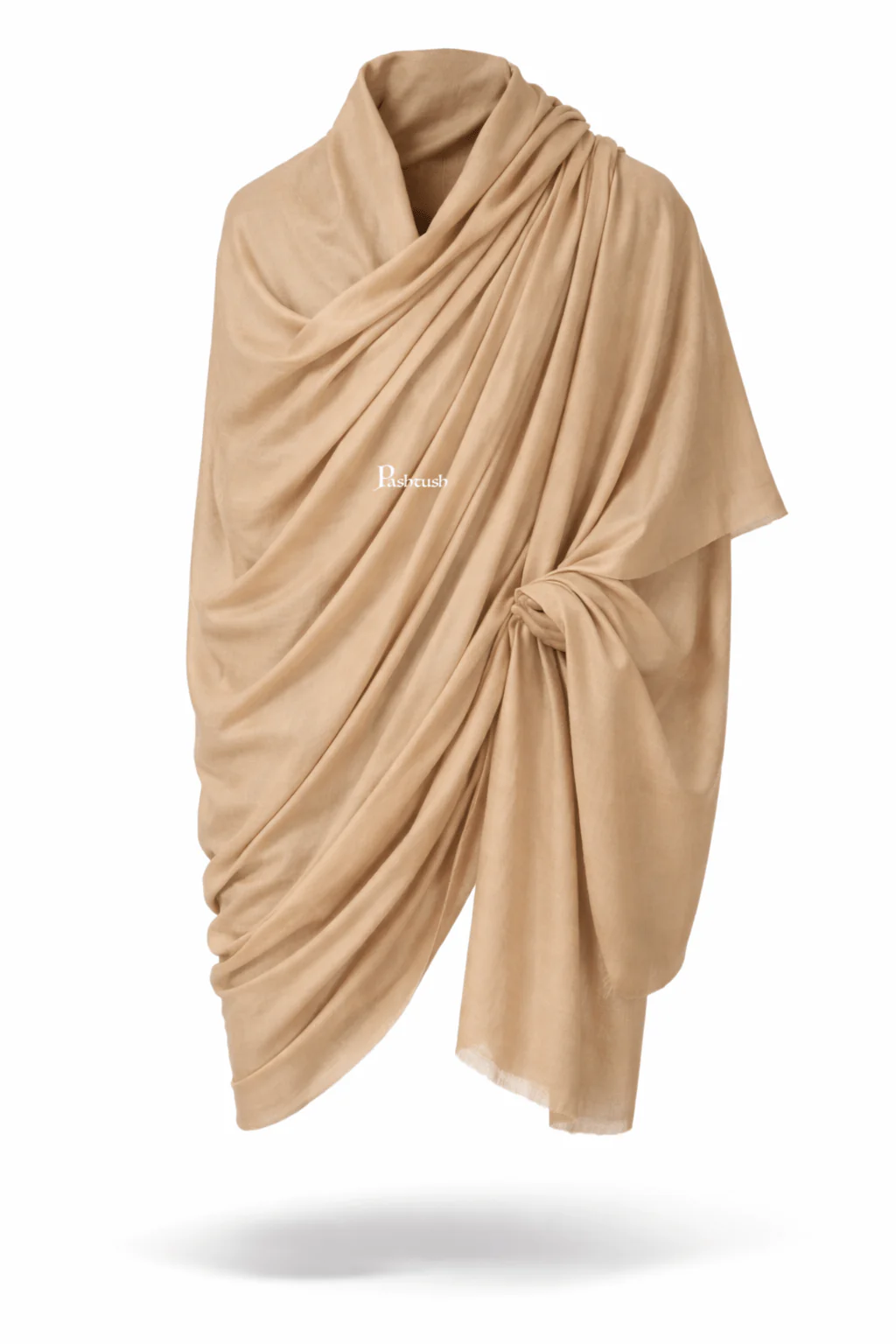 Pashtush Mens Ladakhi Shawl, Beige - Image 2