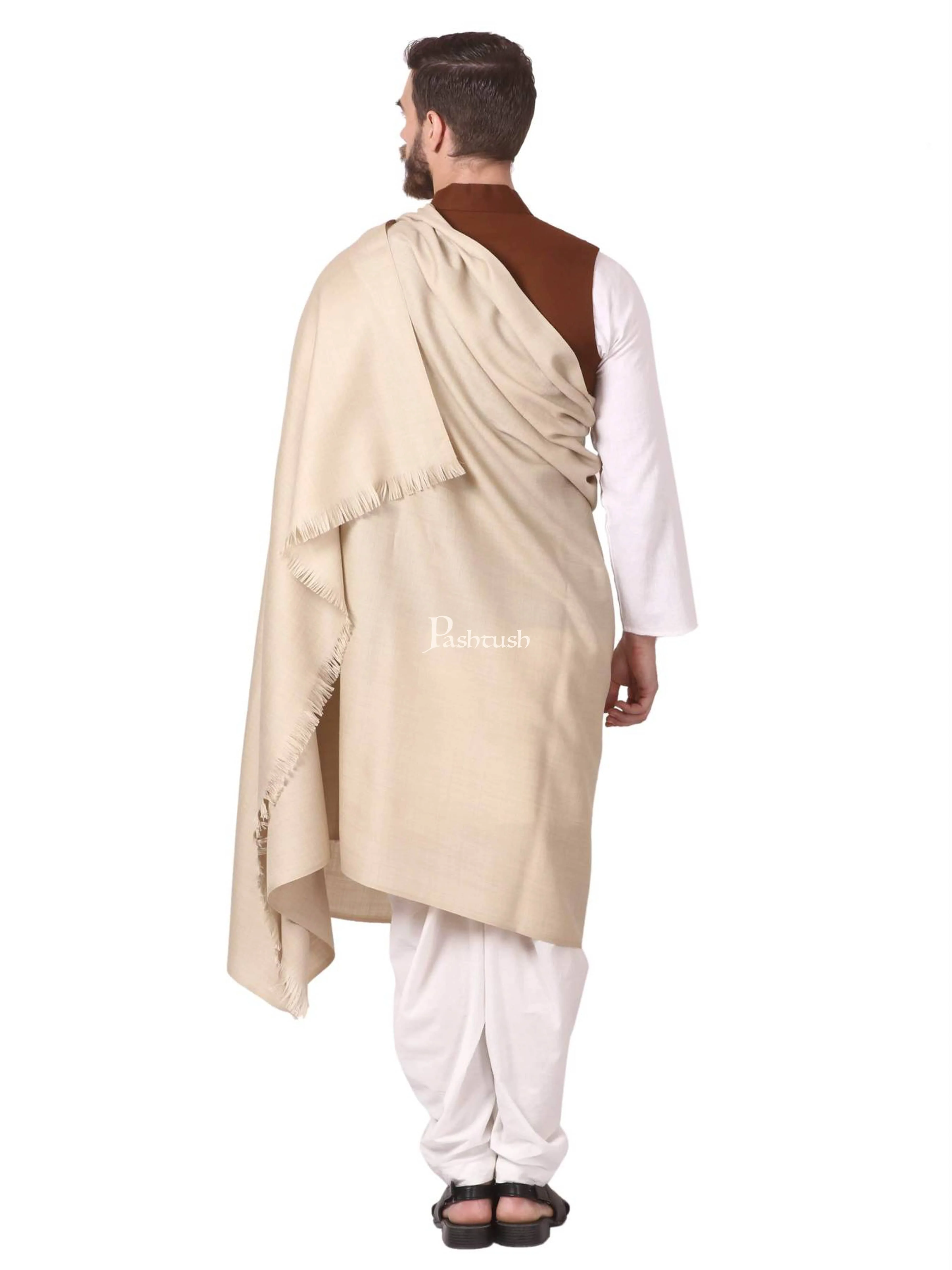 Pashtush Mens Thick Blended Wool Lohi, Mens Shawl With 50% Wool, Sahara - Image 4