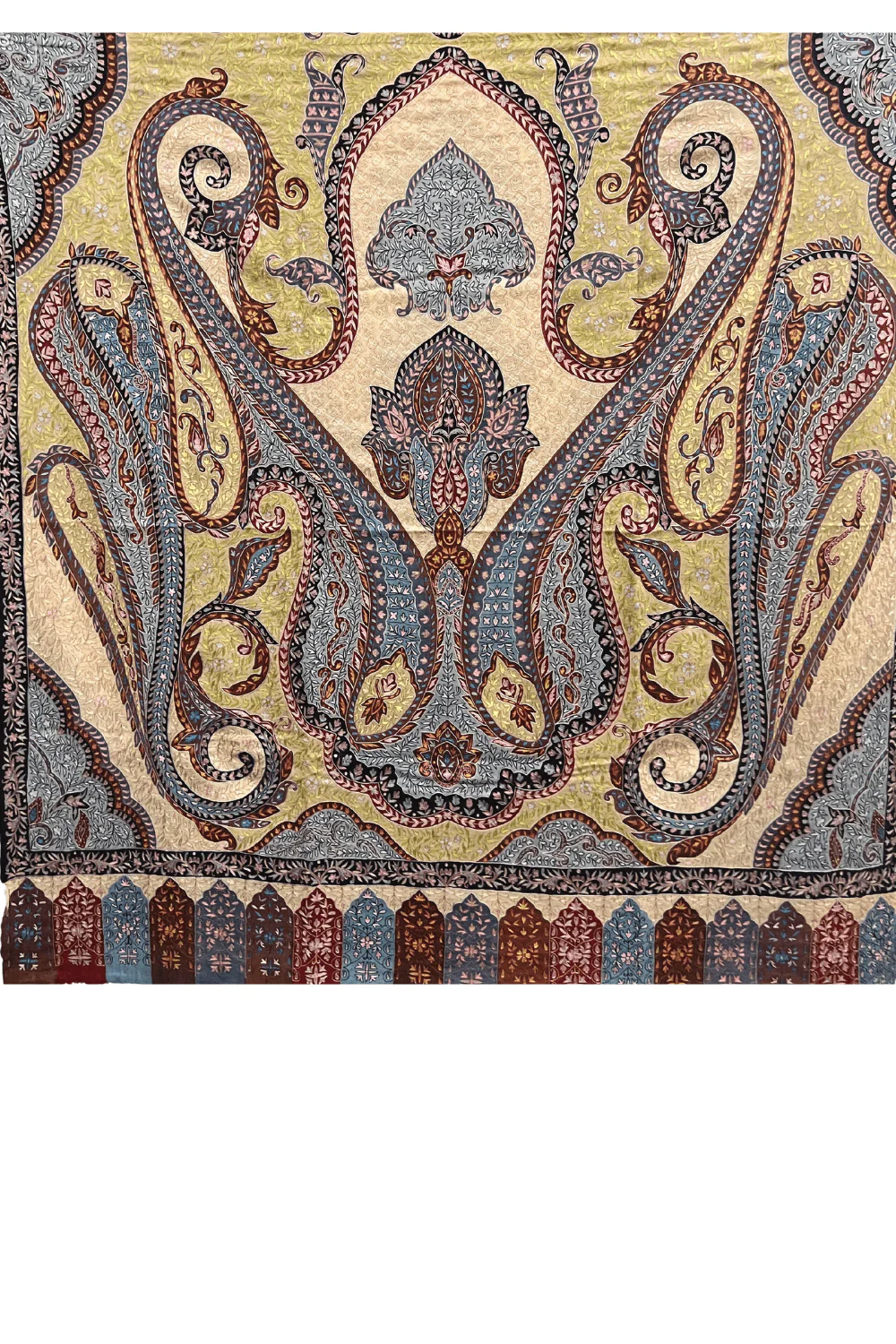 Pashtush Mens Pashmina Kalamkari Shawl: Handwoven, Hand Painted, and Hand Embroidered, Multicolour - Image 3