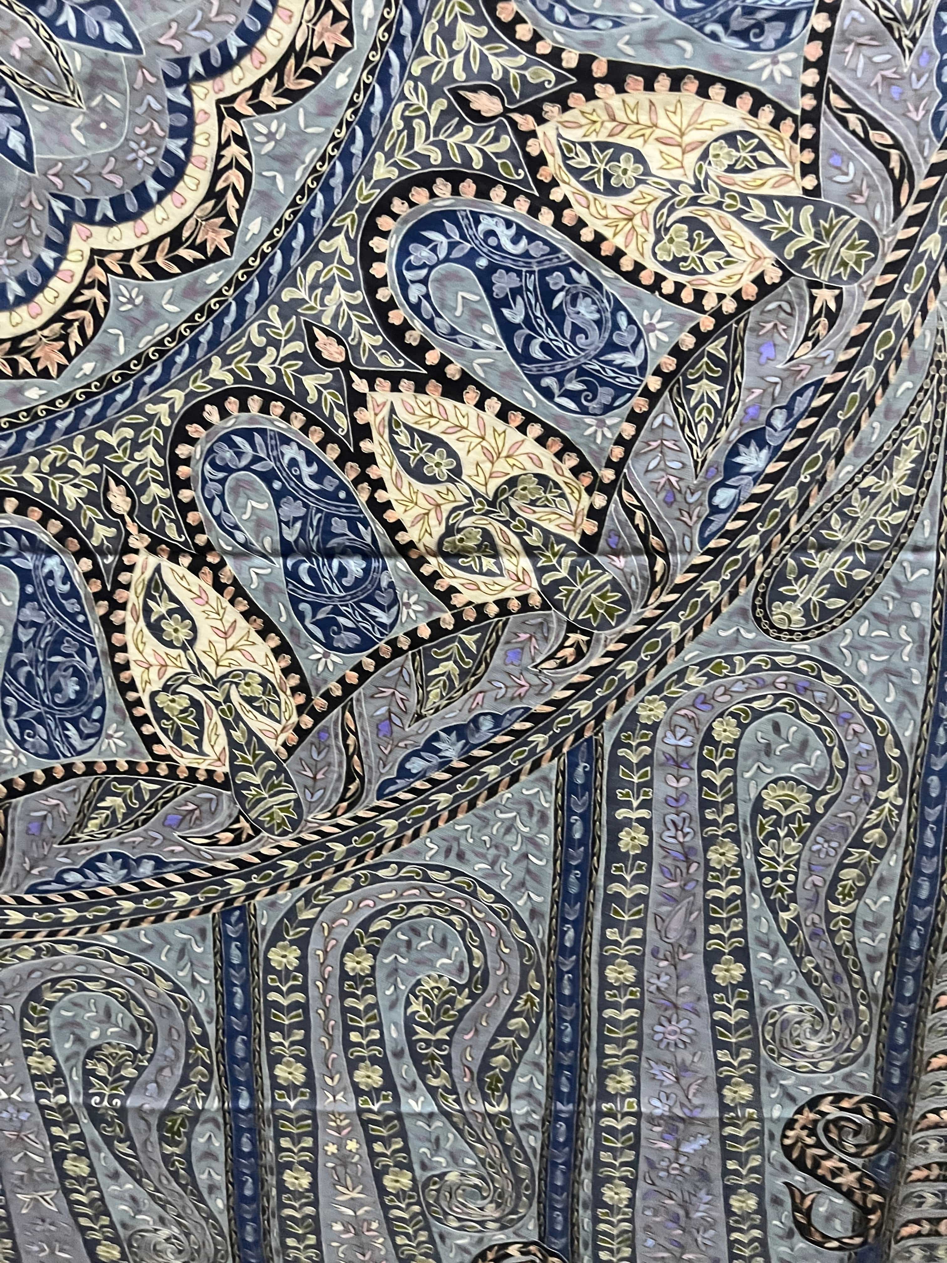 Pashtush Men's Pashmina Kalamkari Shawl: Handwoven, Hand Painted, and Hand Embroidered, Multicolour - Image 4