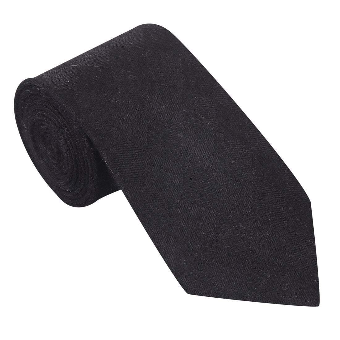 Pashtush Mens Necktie, Checkered Design, Free Size, Cayman Black