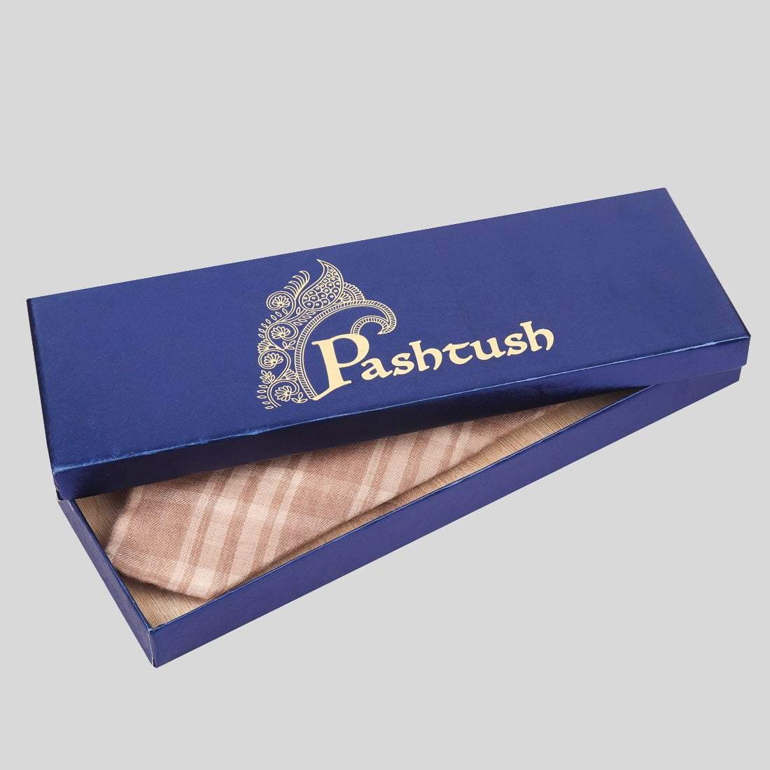 Pashtush Mens  Necktie, Soft And Luxurious, Checkered Design, Free Size, Cairo Beige - Image 4