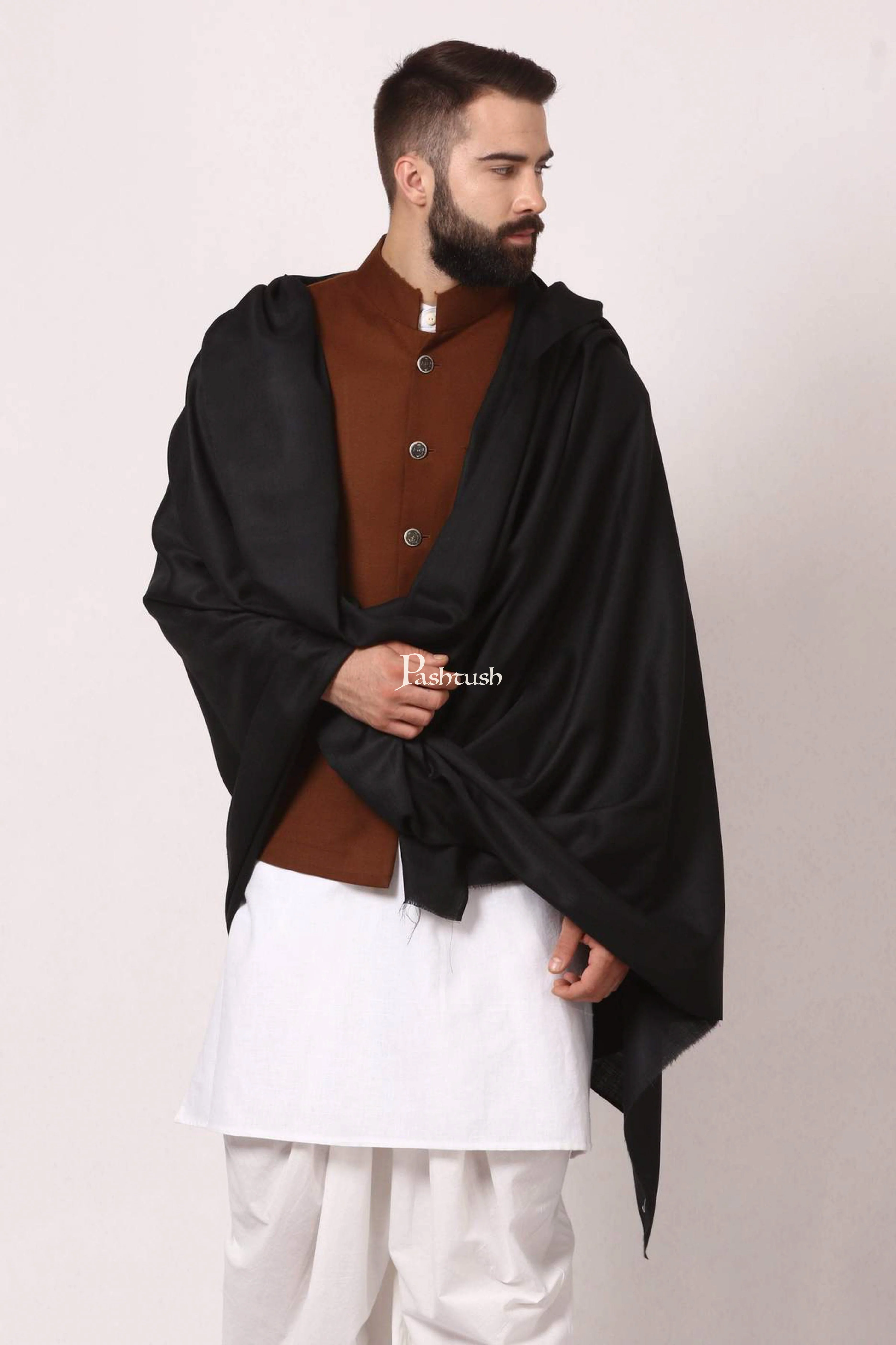 Pashtush Mens Soft Wool Shawl, Mens Lohi (Full Size), Pure Wool, Woolmark Certified - Image 4