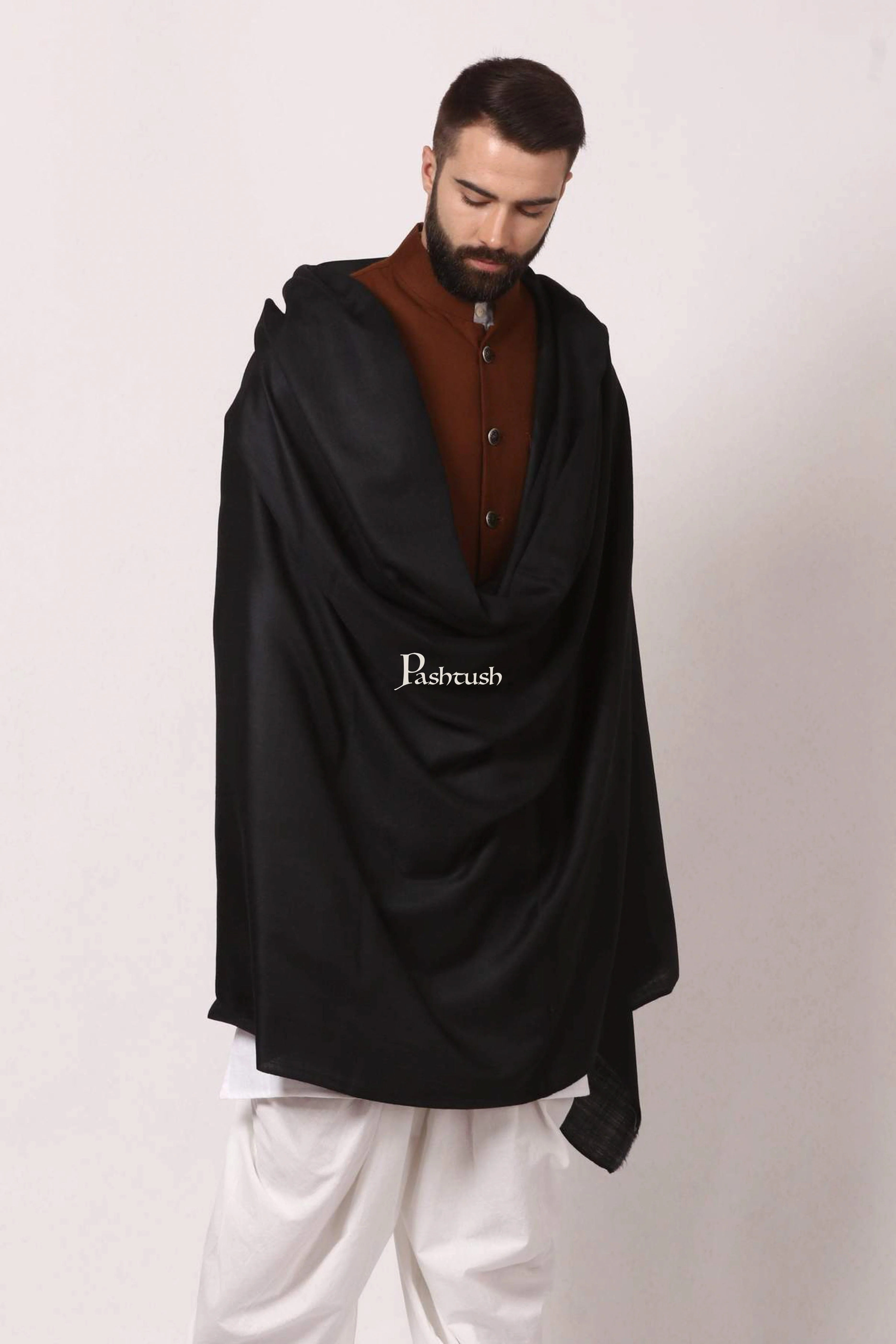 Pashtush Mens Soft Wool Shawl, Mens Lohi (Full Size), Pure Wool, Woolmark Certified - Image 5