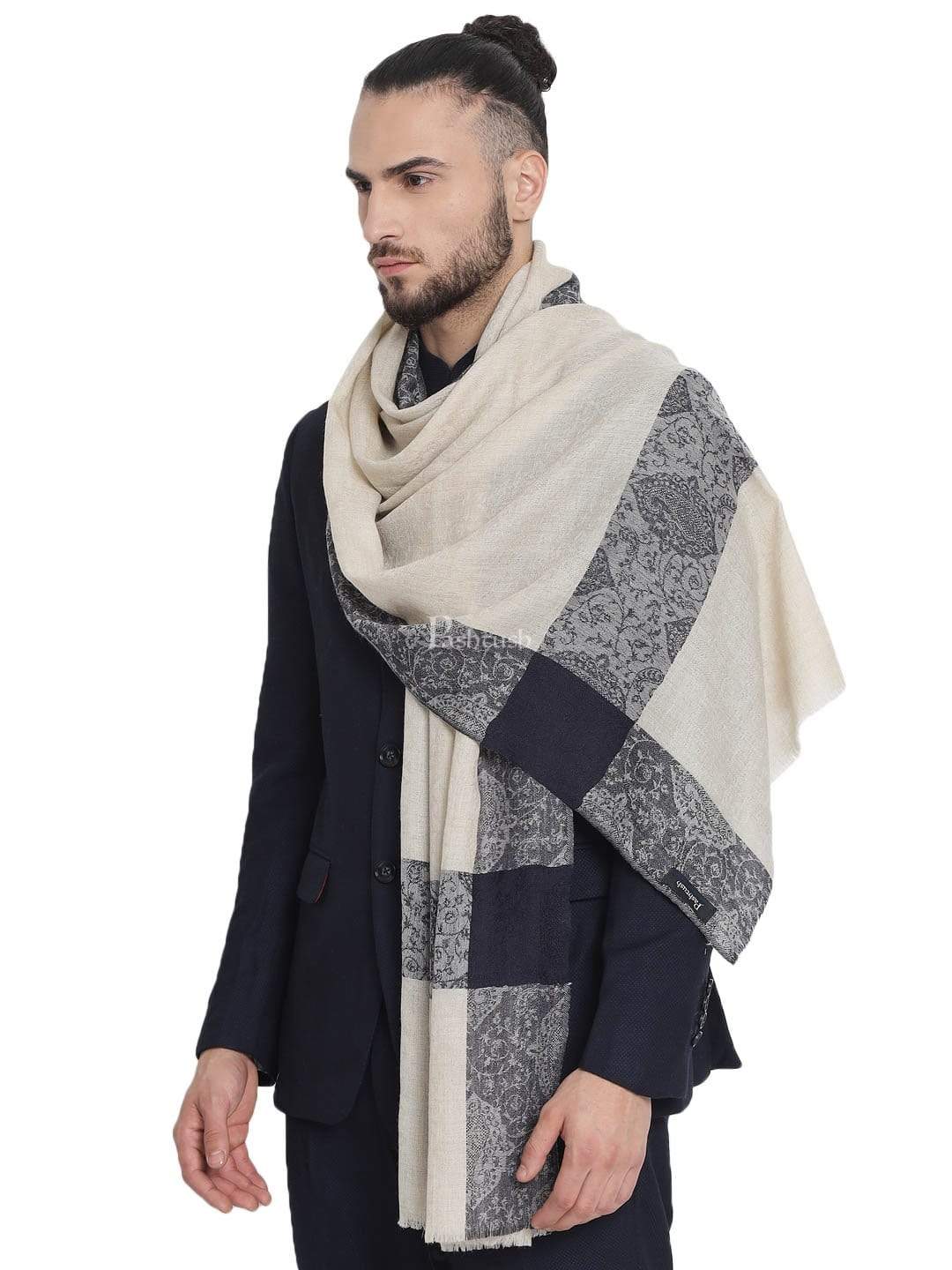 Pashtush Mens Reversible Stole, With Paiseley Weave - Image 2
