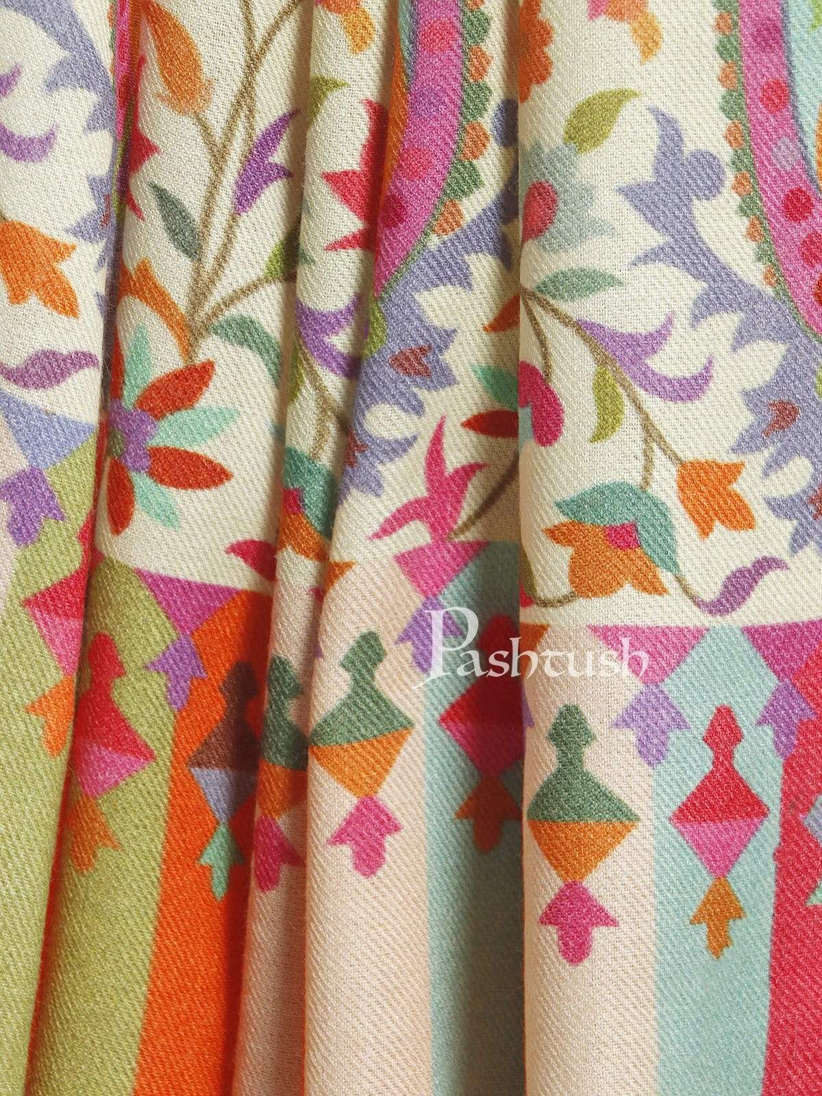 Pashtush Mens Ethnic Printed Shawl, 100% Pure, Woolmark Certified, Full Size - Image 2