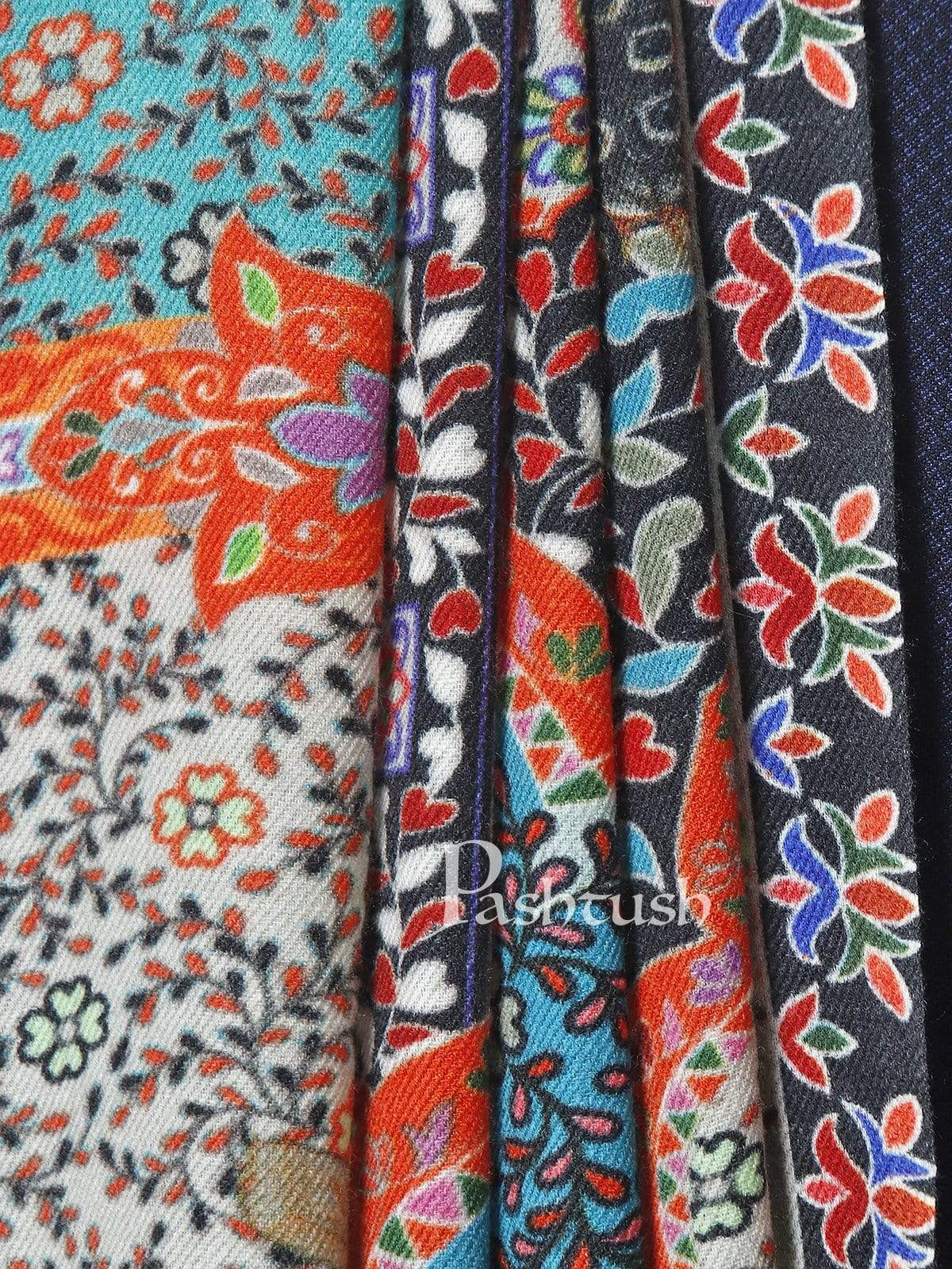 Pashtush Mens Mughal Darbar Printed Shawl, 100% Pure, Woolmark Certified, Full Size - Image 5