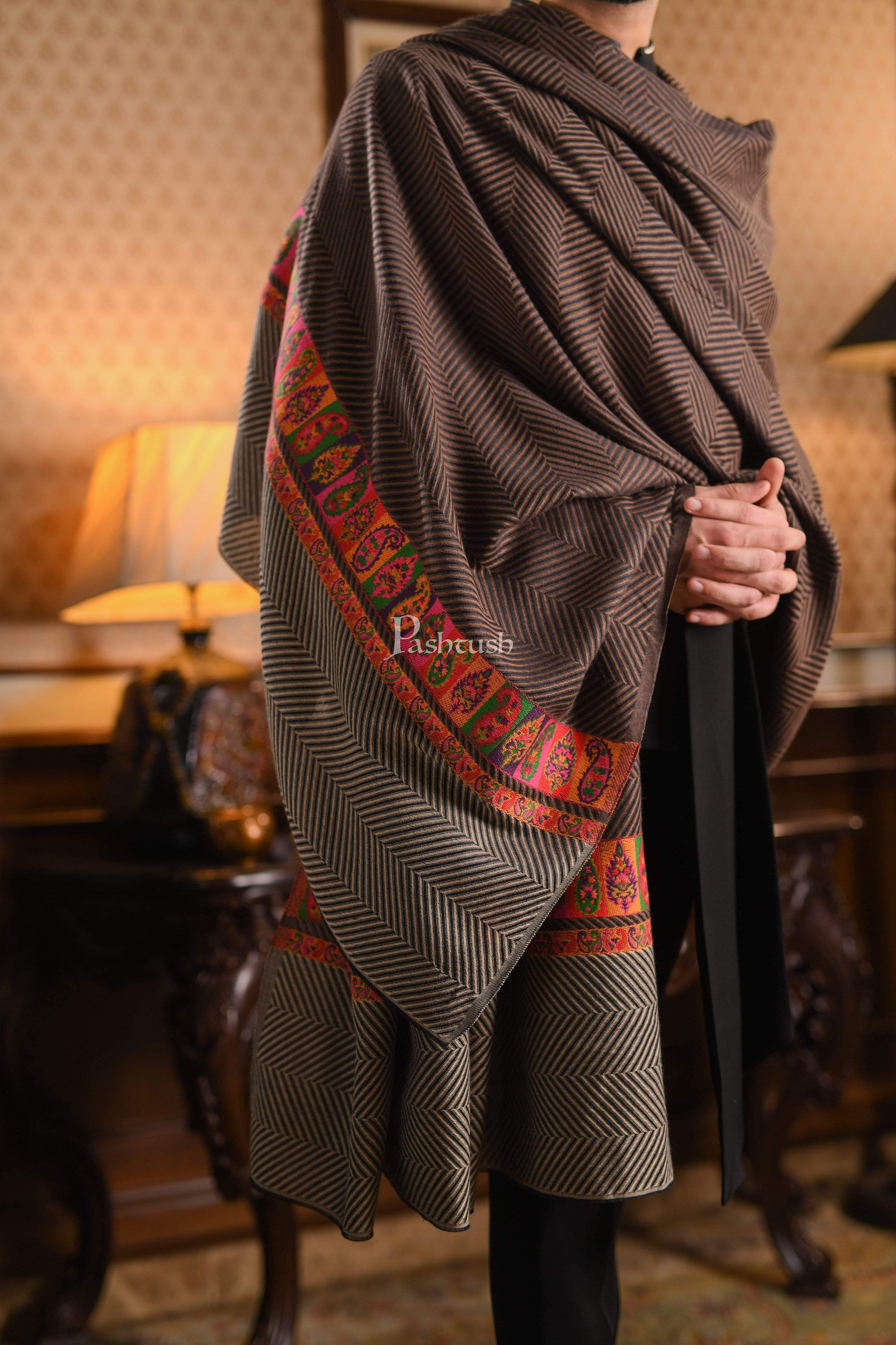 Pashtush Mens Extra Fine Shawl Thick And Soft, Super Wool - Image 5
