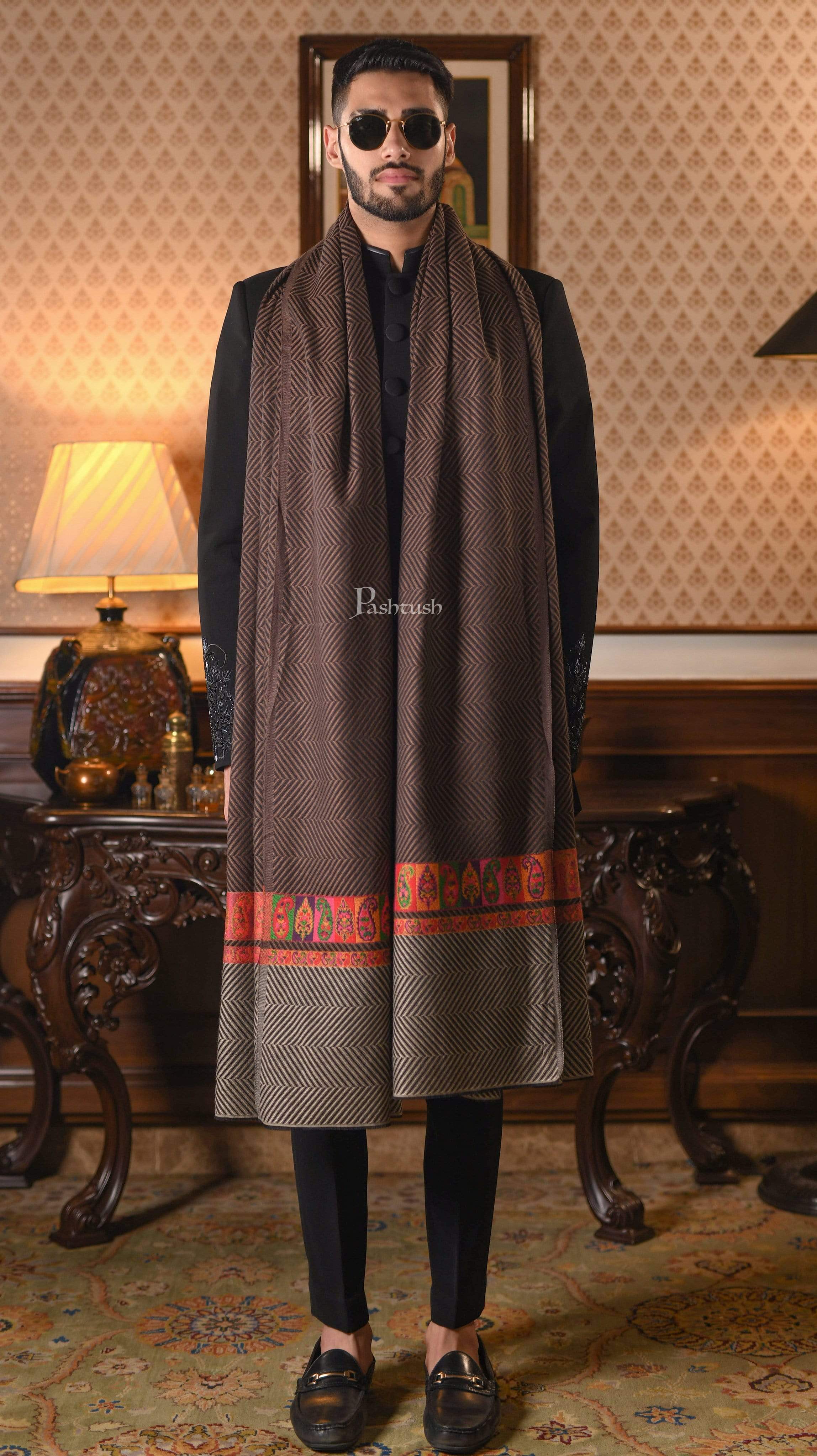 Pashtush Mens Extra Fine Shawl Thick And Soft, Super Wool - Image 6