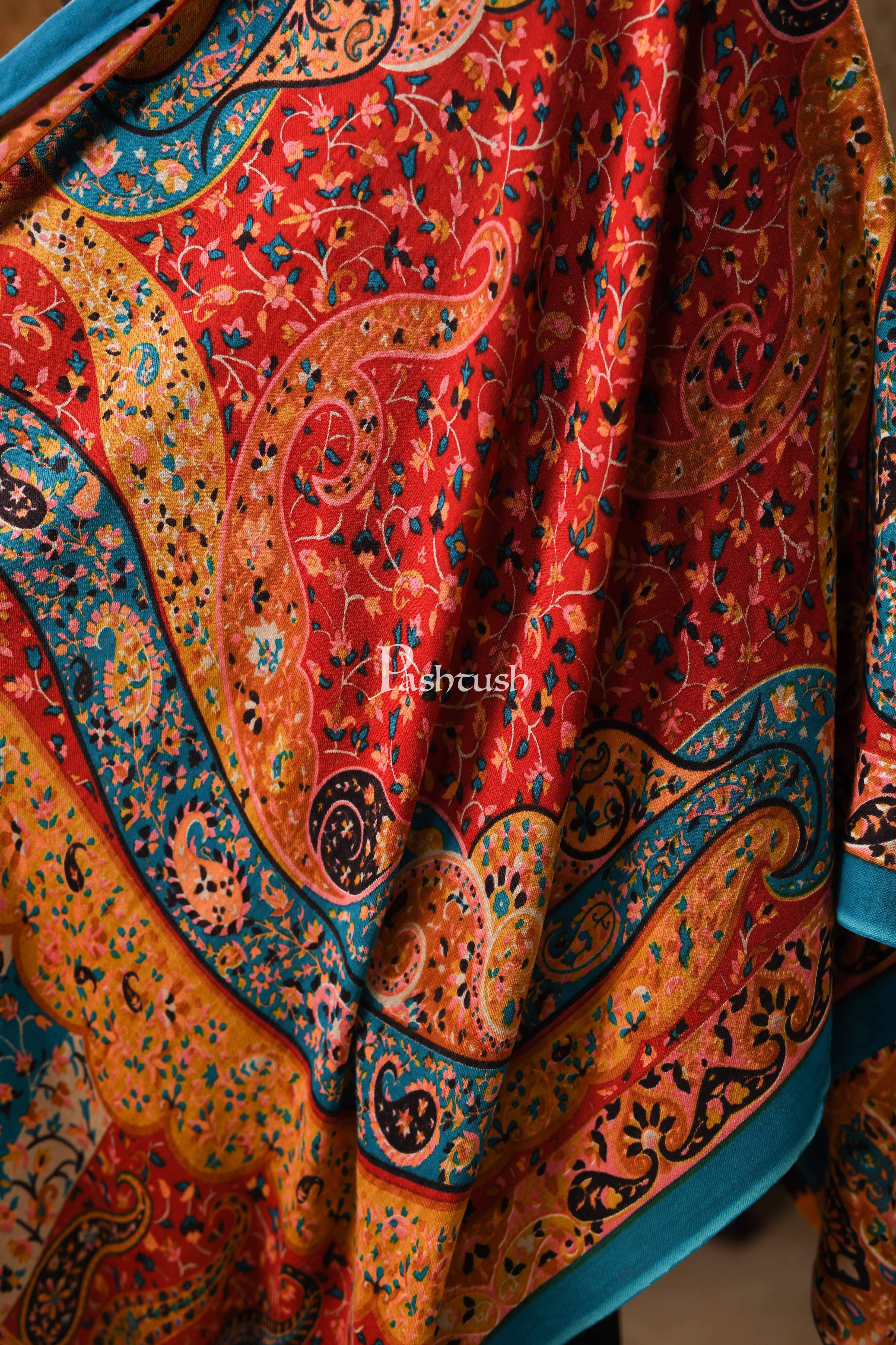 Pashtush Mens Woven Ethnic Shawl, Mens Lohi , Full Size, Fine Soft Wool - Image 2