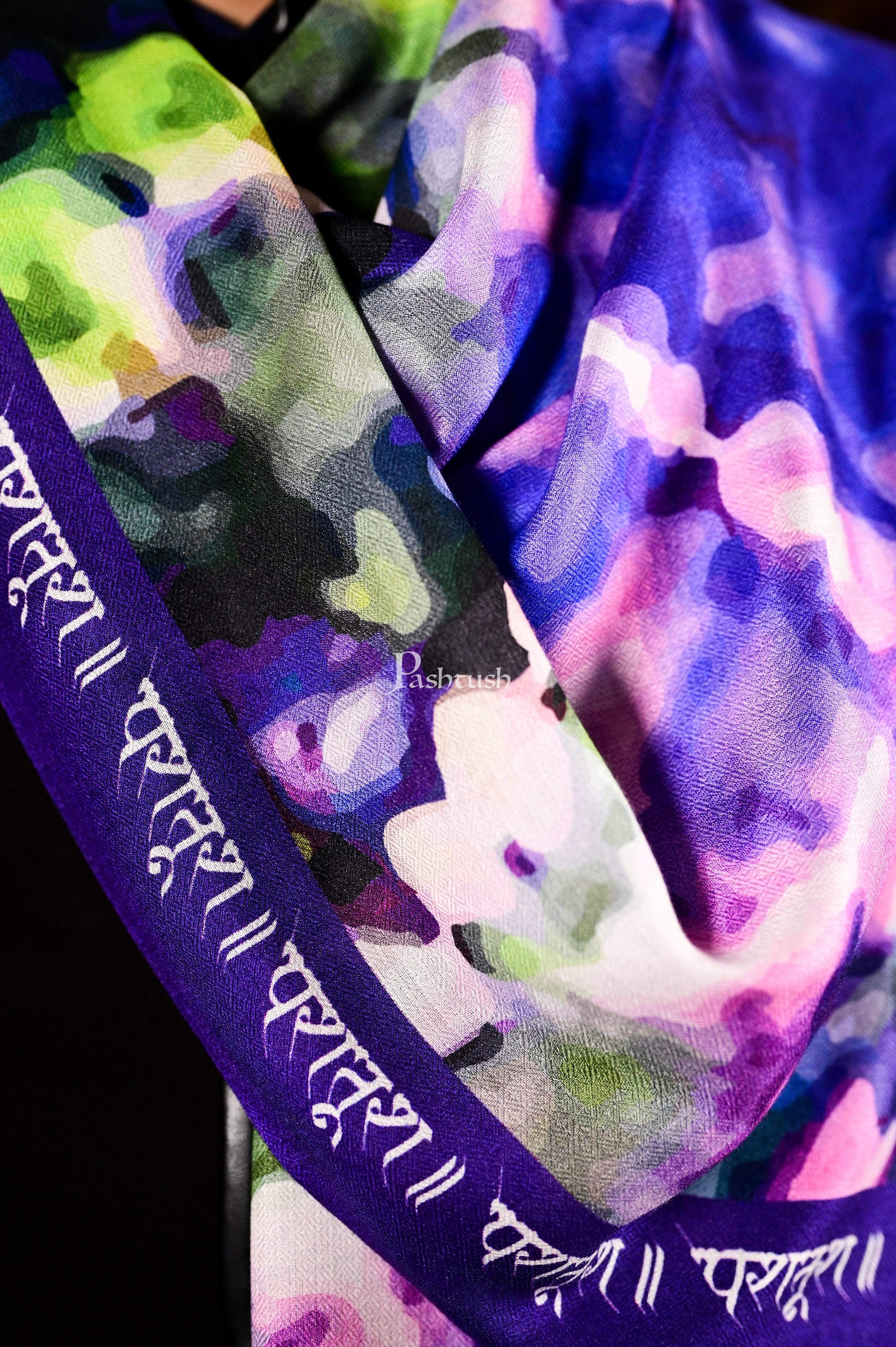 Pashtush Mens Tie And Dye Extra Fine And Soft Bamboo Stole Monogram - Image 2