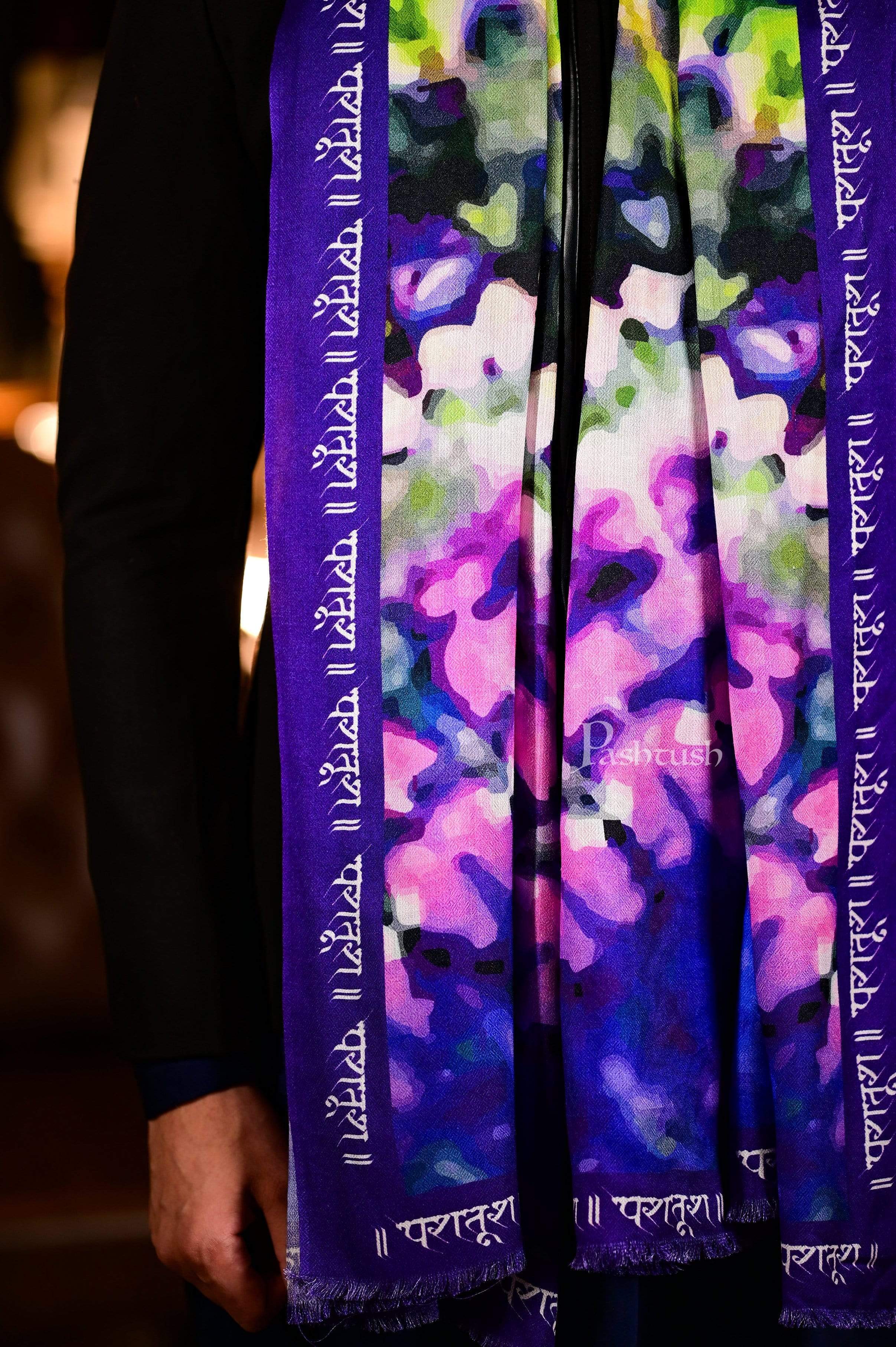 Pashtush Mens Tie And Dye Extra Fine And Soft Bamboo Stole Monogram - Image 6